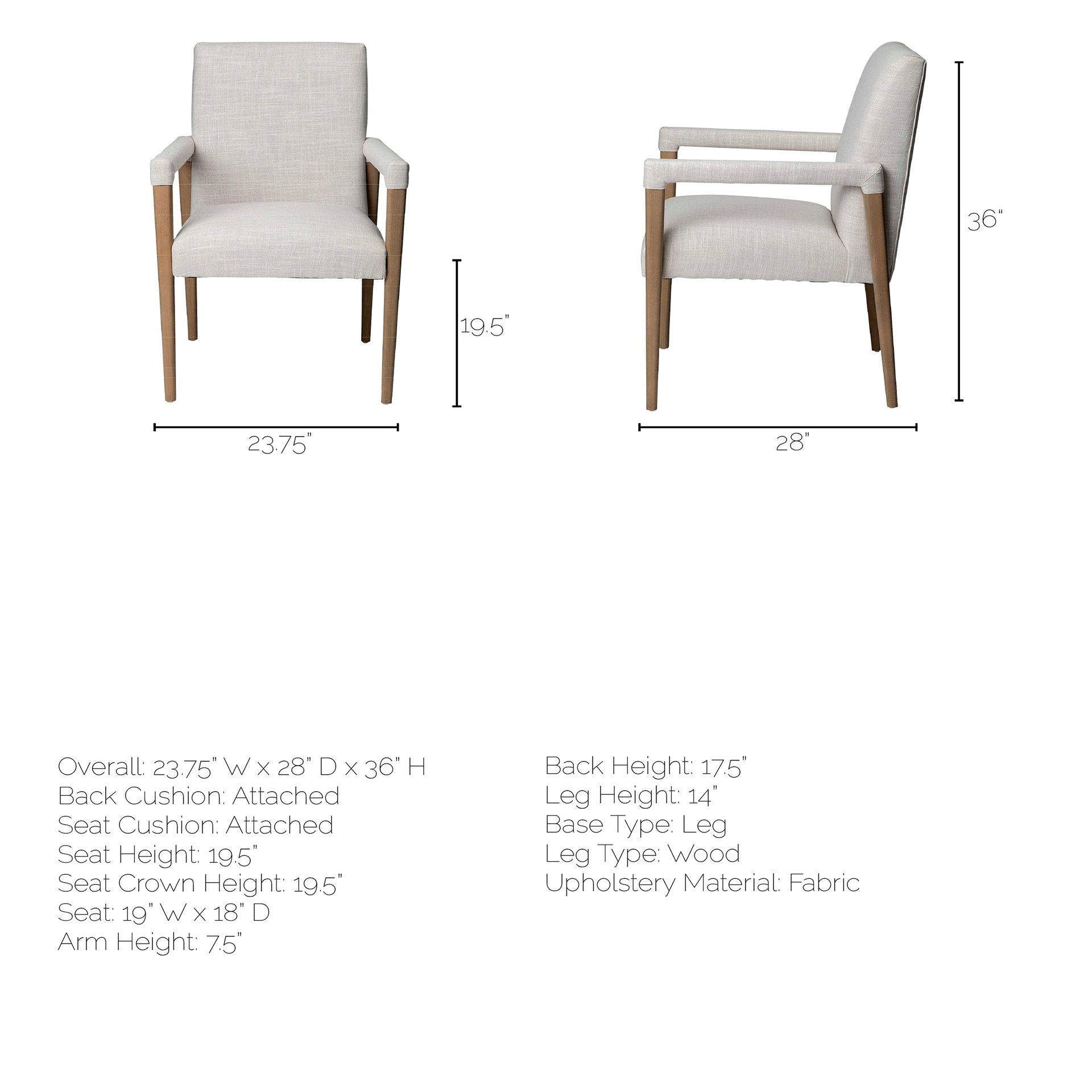 Palisades Cream Dining Chair