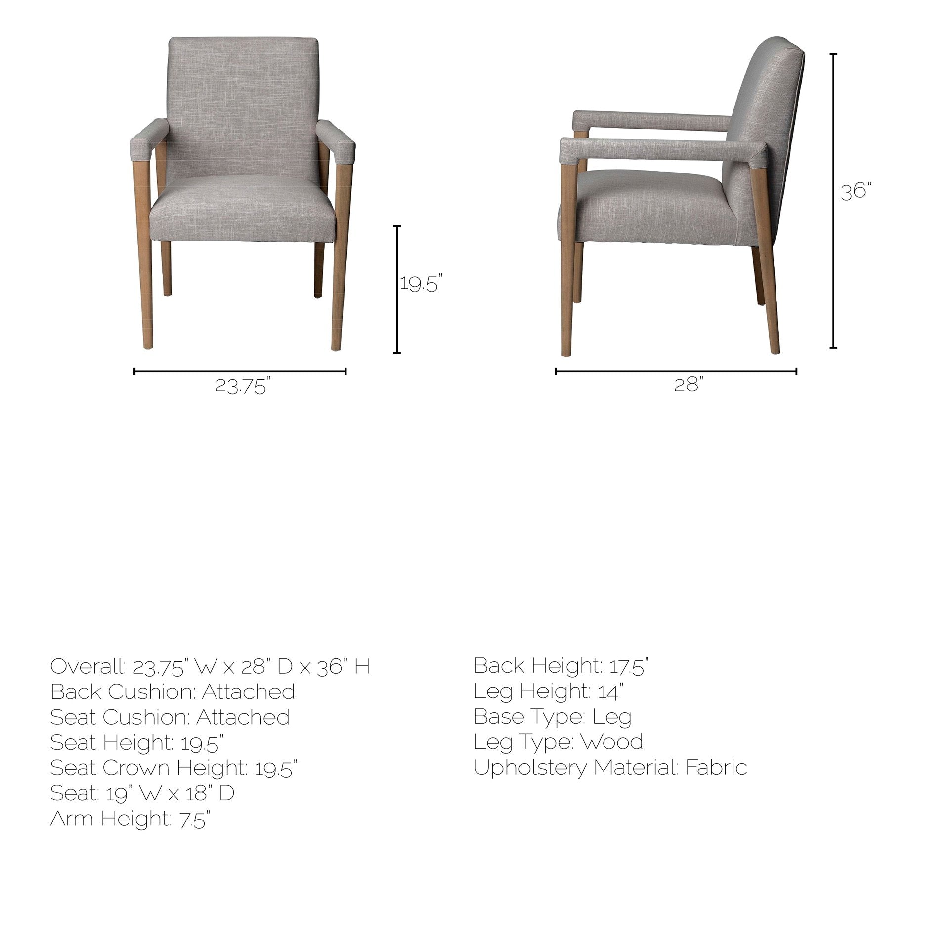 Palisades Grey Dining Chair