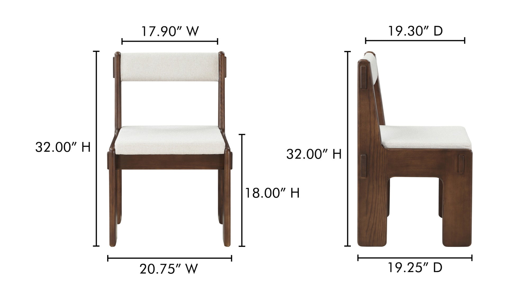 Ashby Dining Chair | Walnut Brown