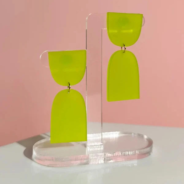 Cinch Earrings - Lime Green