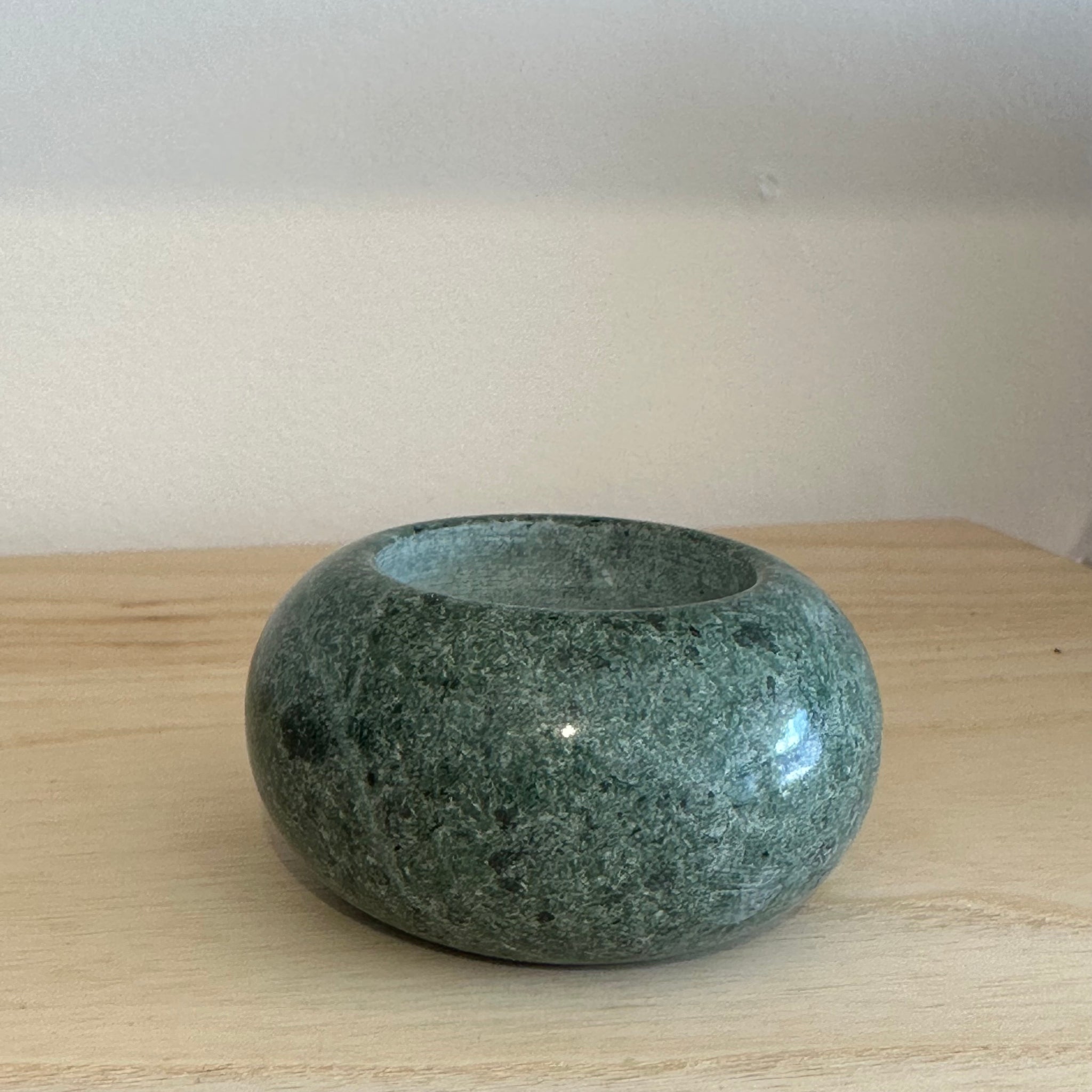 Small Green Marble Candle Holder