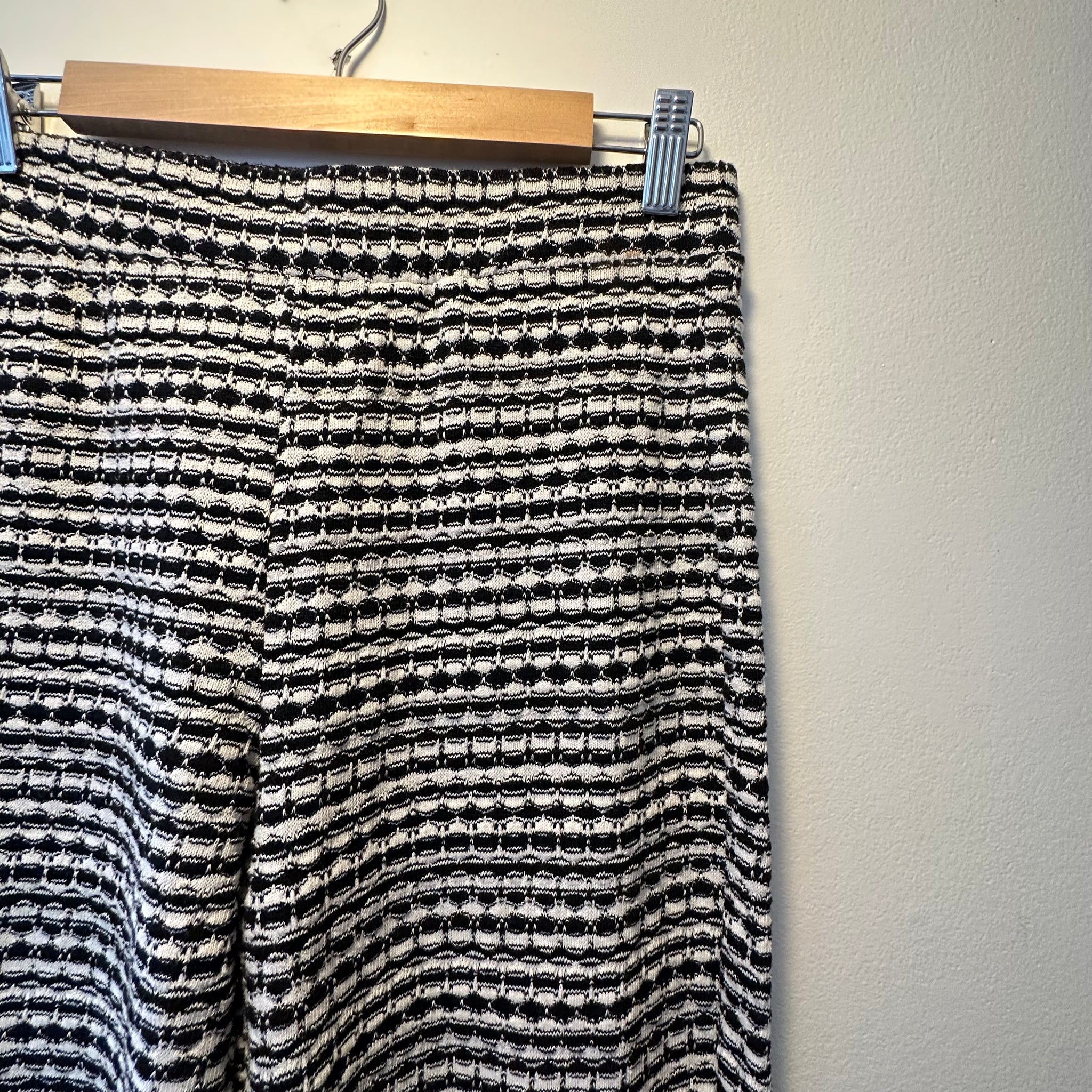 Knit Black and White Pants | M