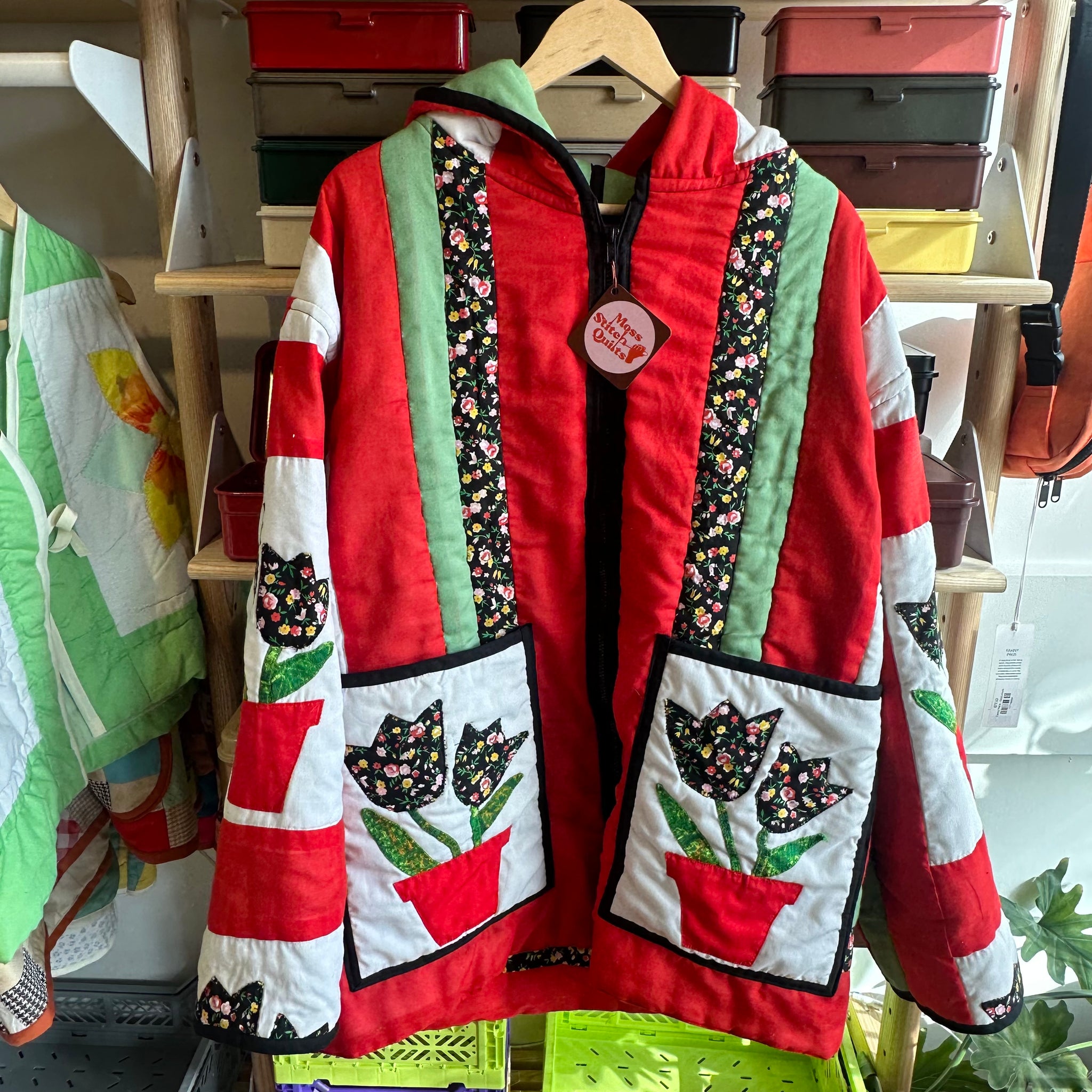 Tulips Quilted Jacket | 2X/3X