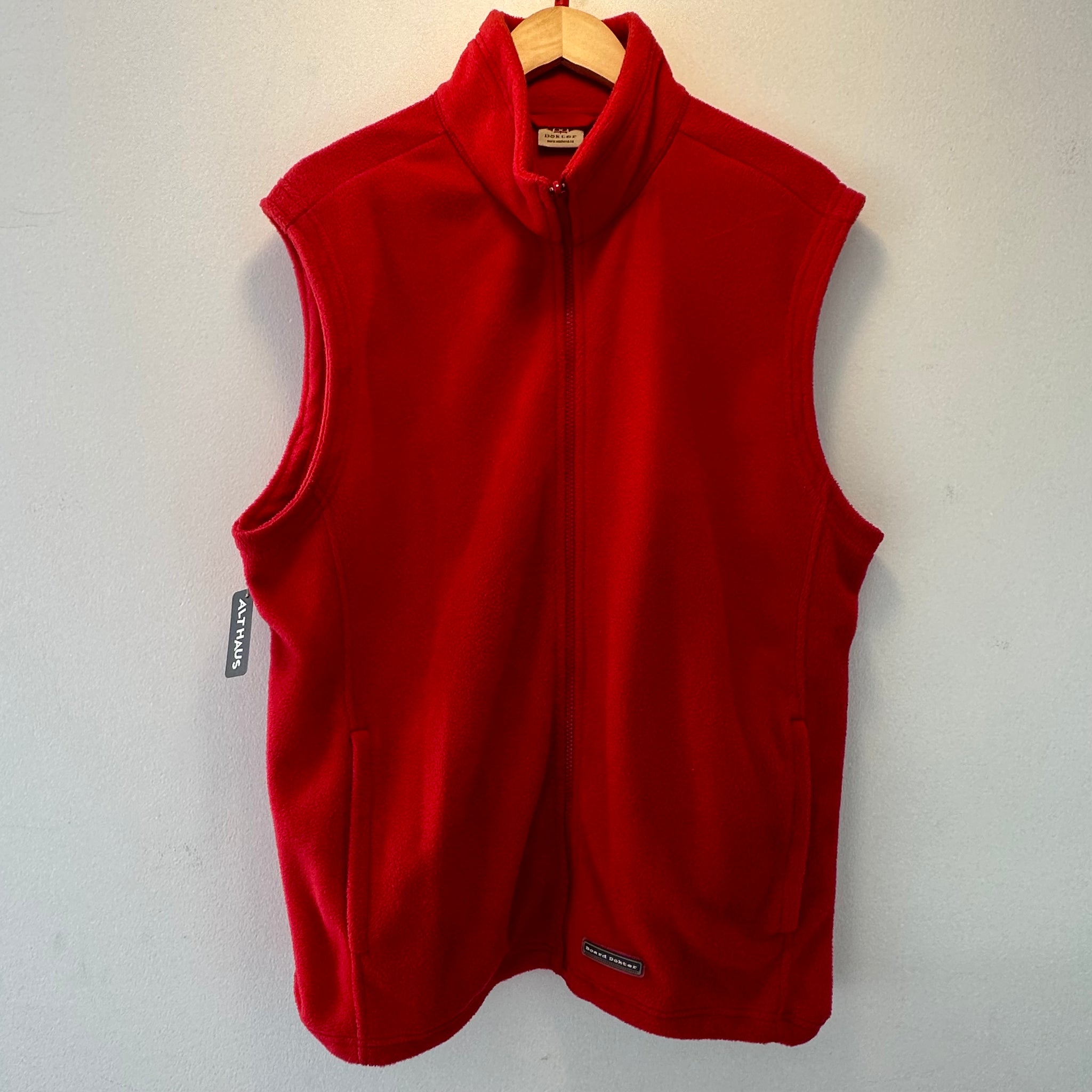 Red Fleece Vest | L