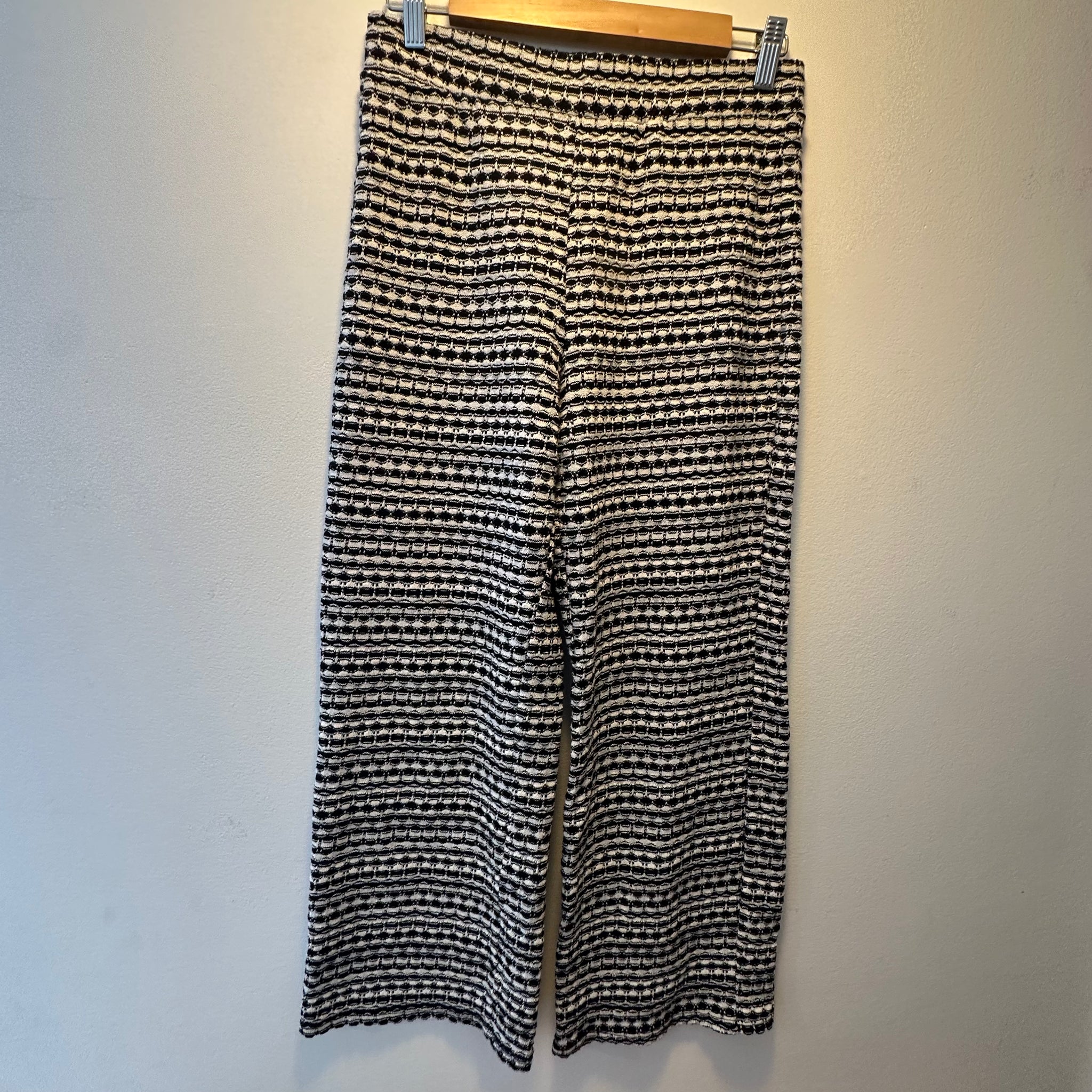 Knit Black and White Pants | M