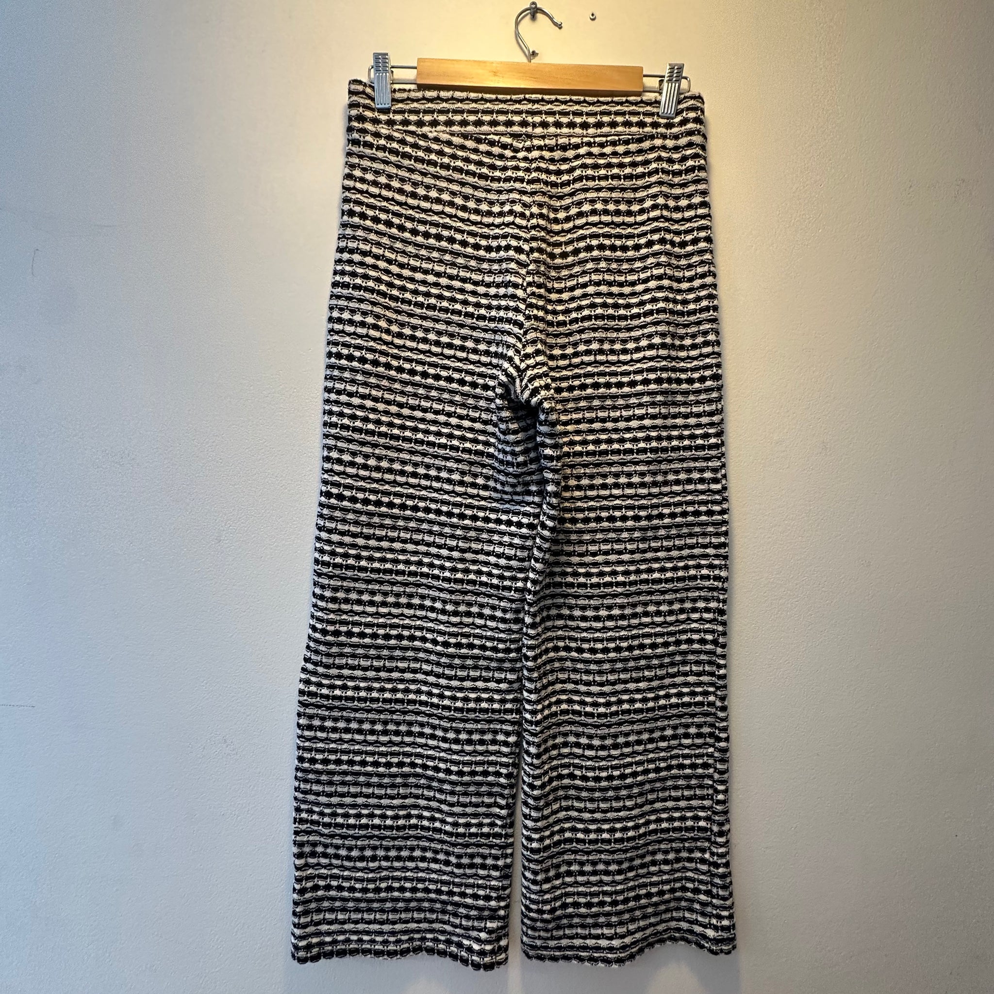 Knit Black and White Pants | M