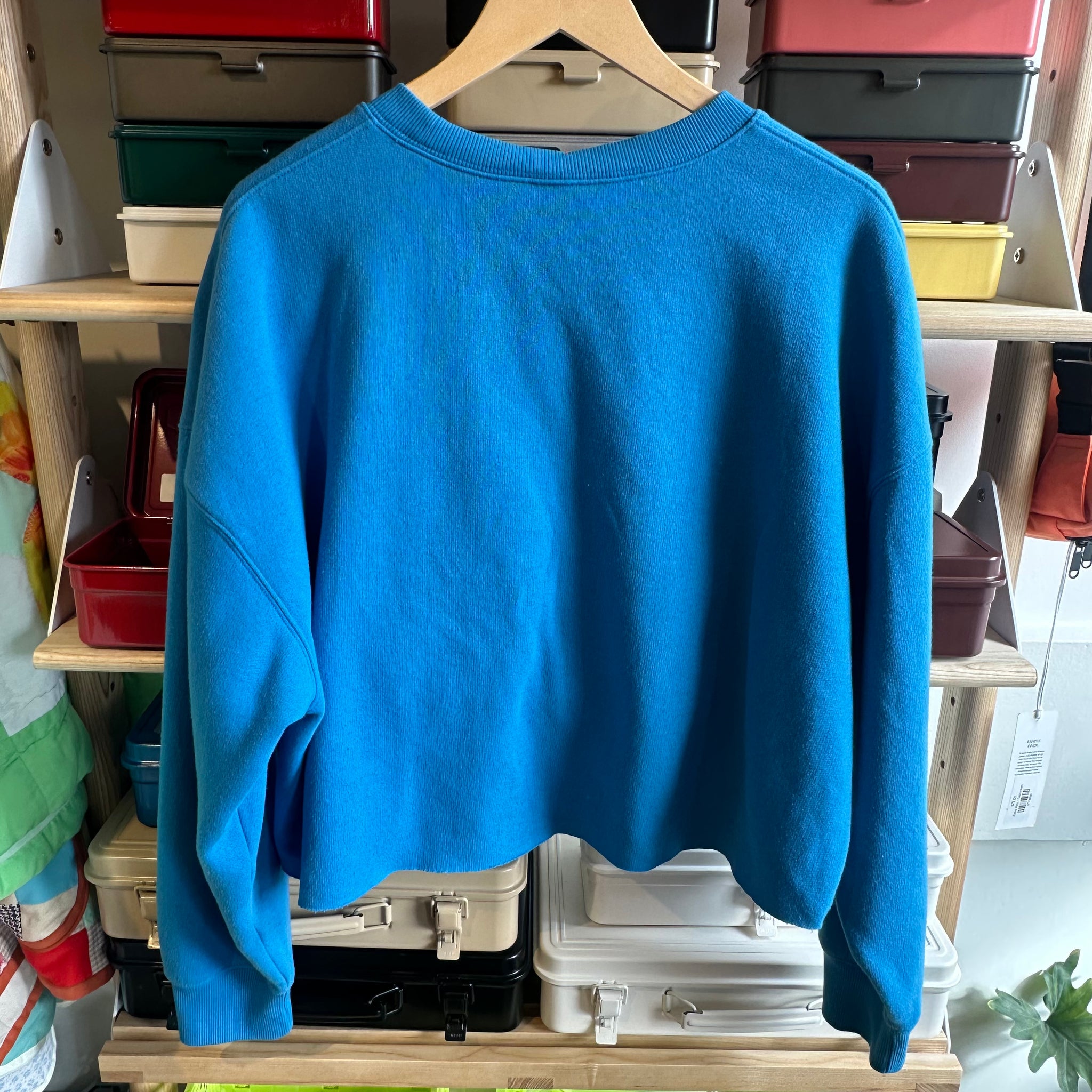 Blue Quilted Square Crewneck | XL