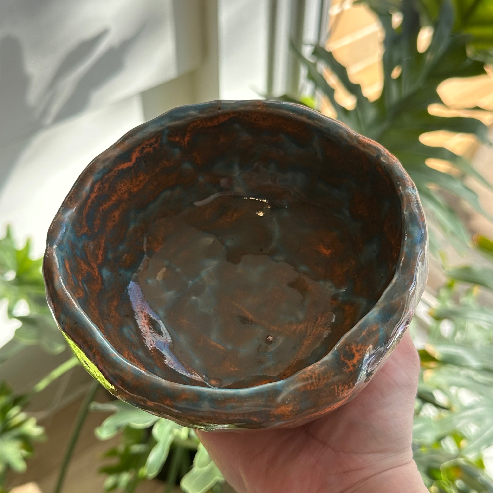 Orange and Blue Blob Large Bowl