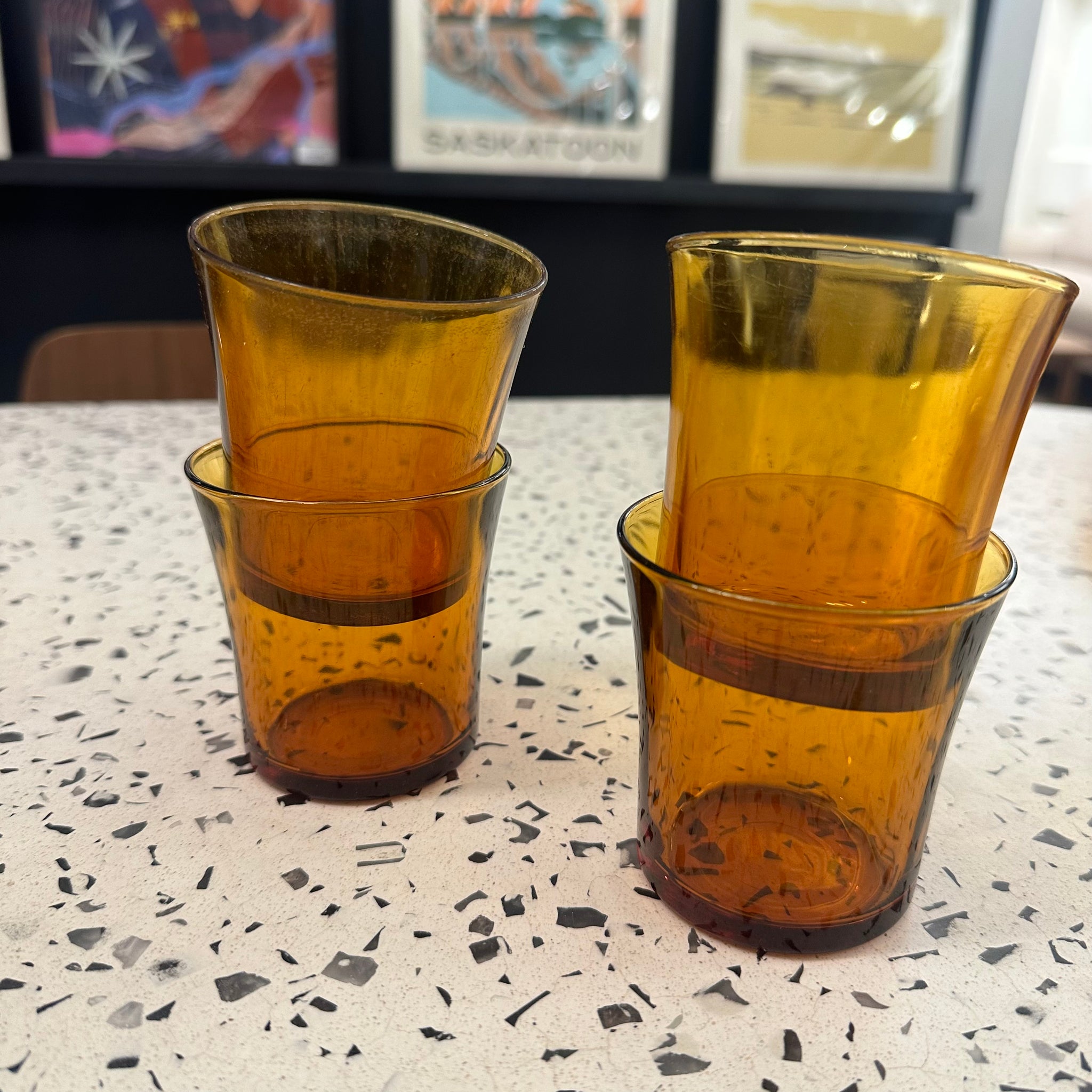 Amber MCM Duralex Small Glasses | Set of 4