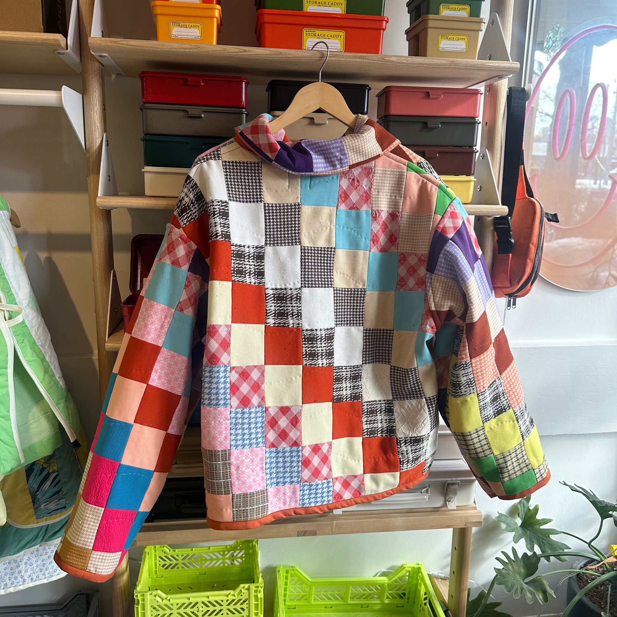 Rainbow Checker Quilted Jacket | L/XL