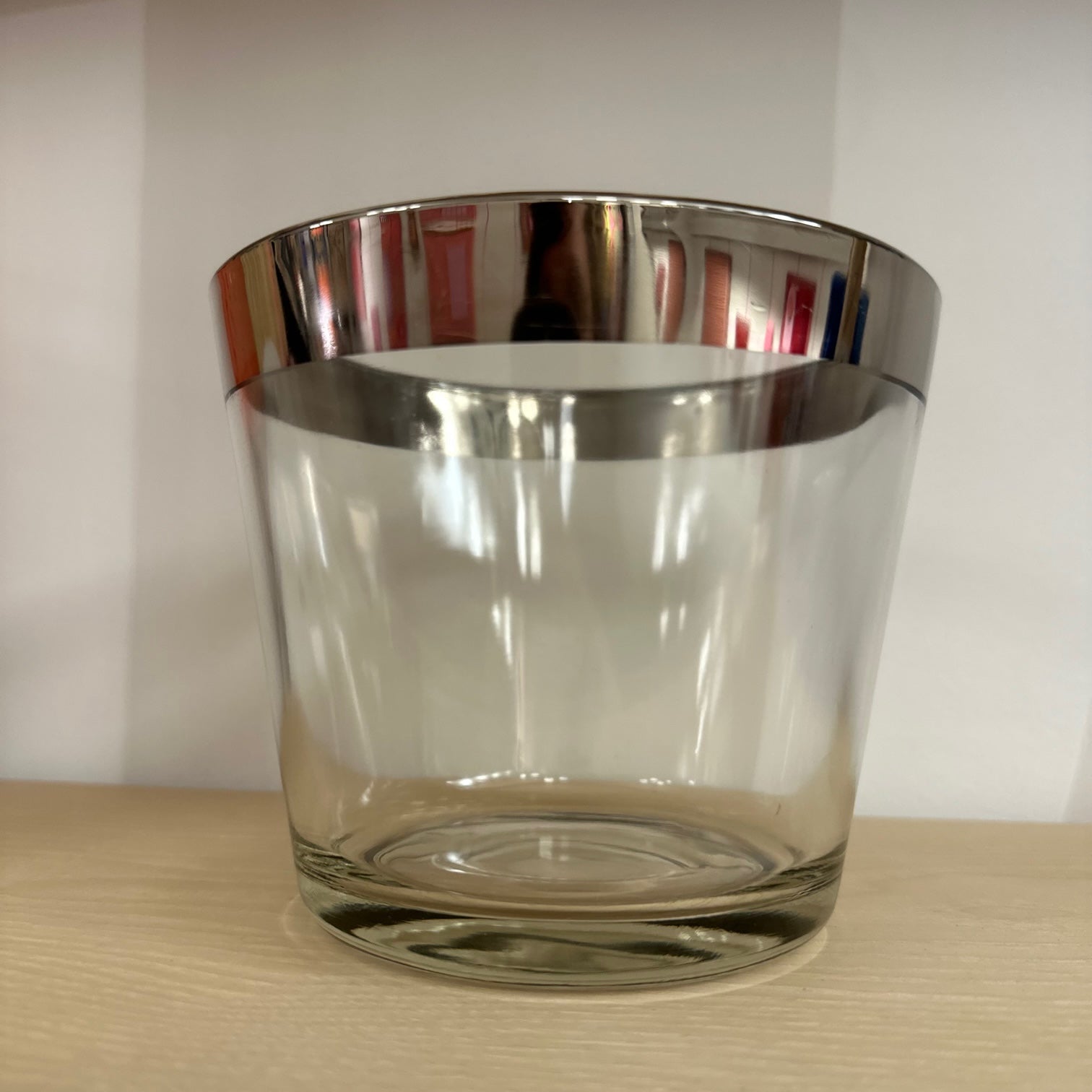 Glass and Chrome Ice Bucket