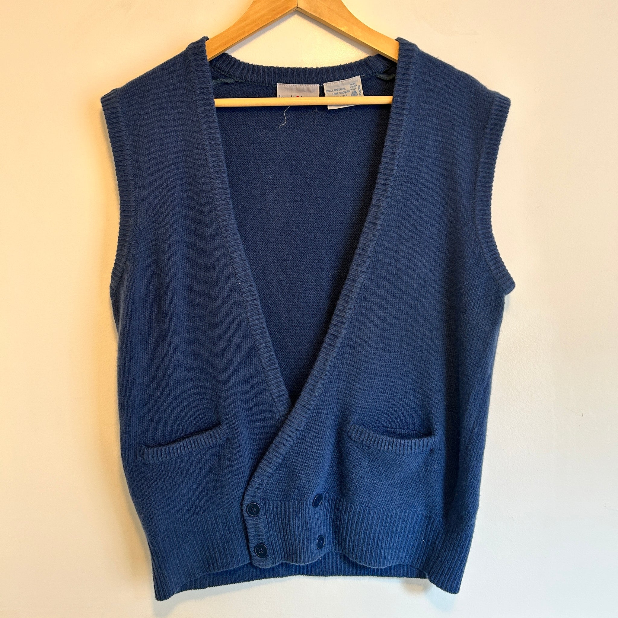 Storm Blue Wool Vest | M/L