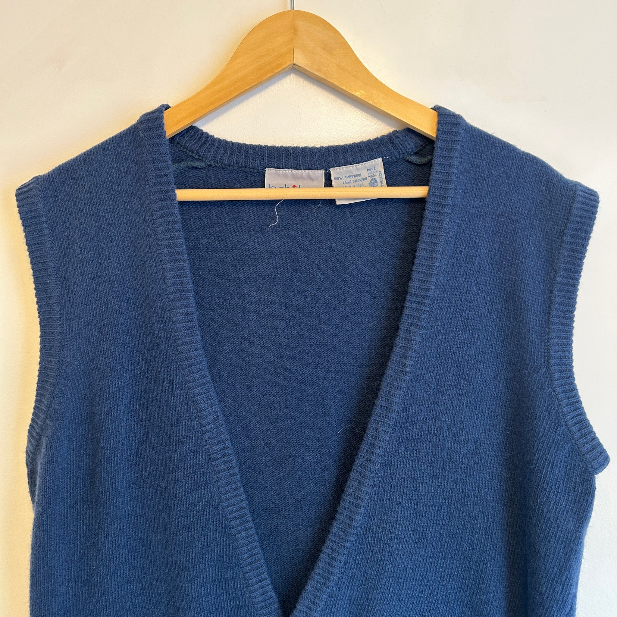 Storm Blue Wool Vest | M/L