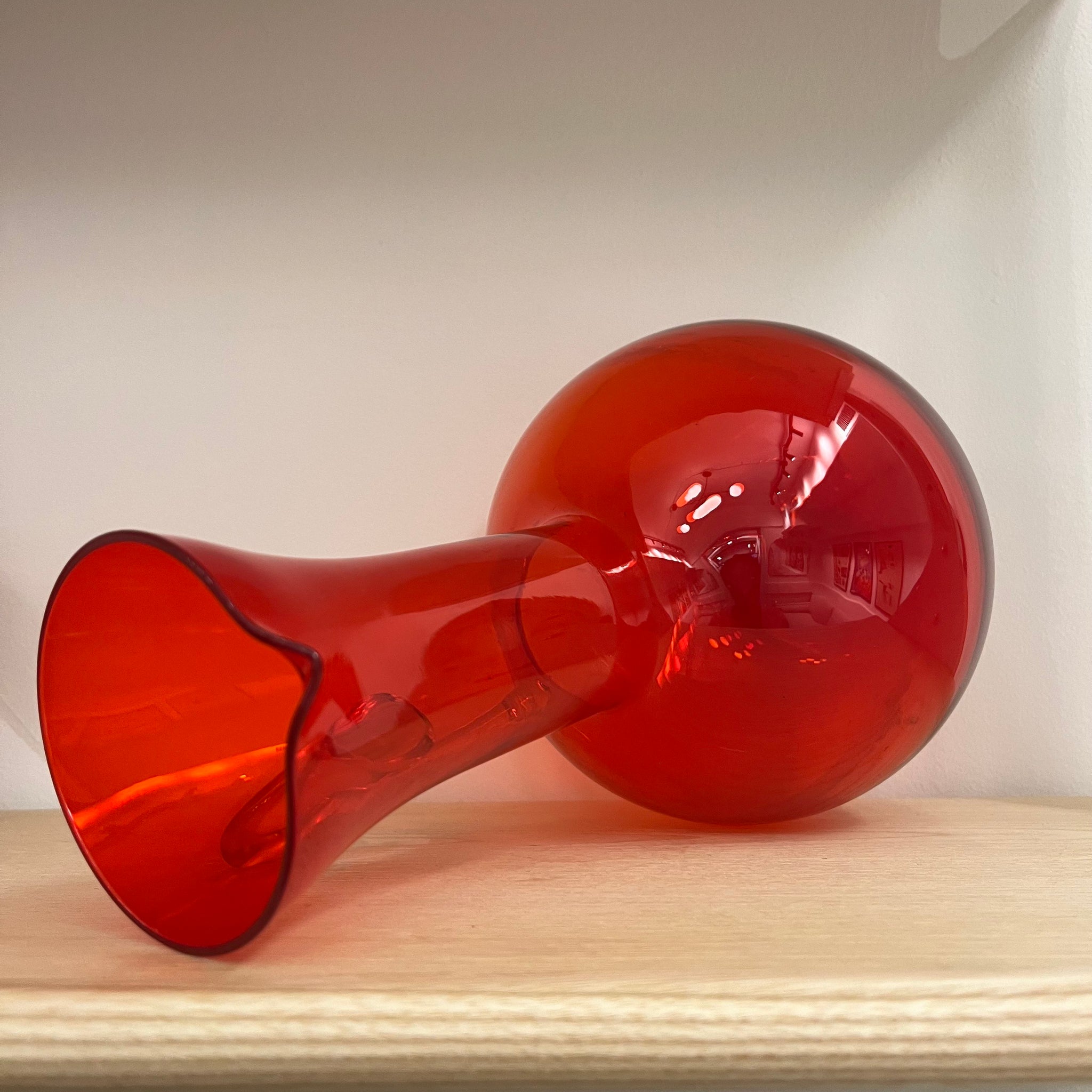 Italian Crimson Round Glass Pitcher