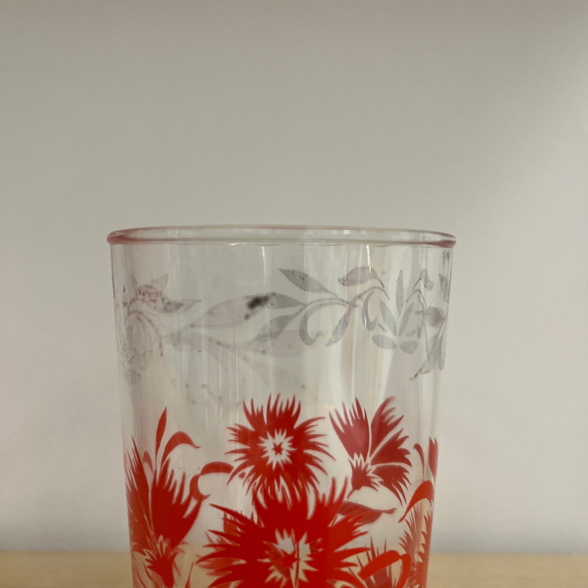 Red Flower Glasses (Set of 6)