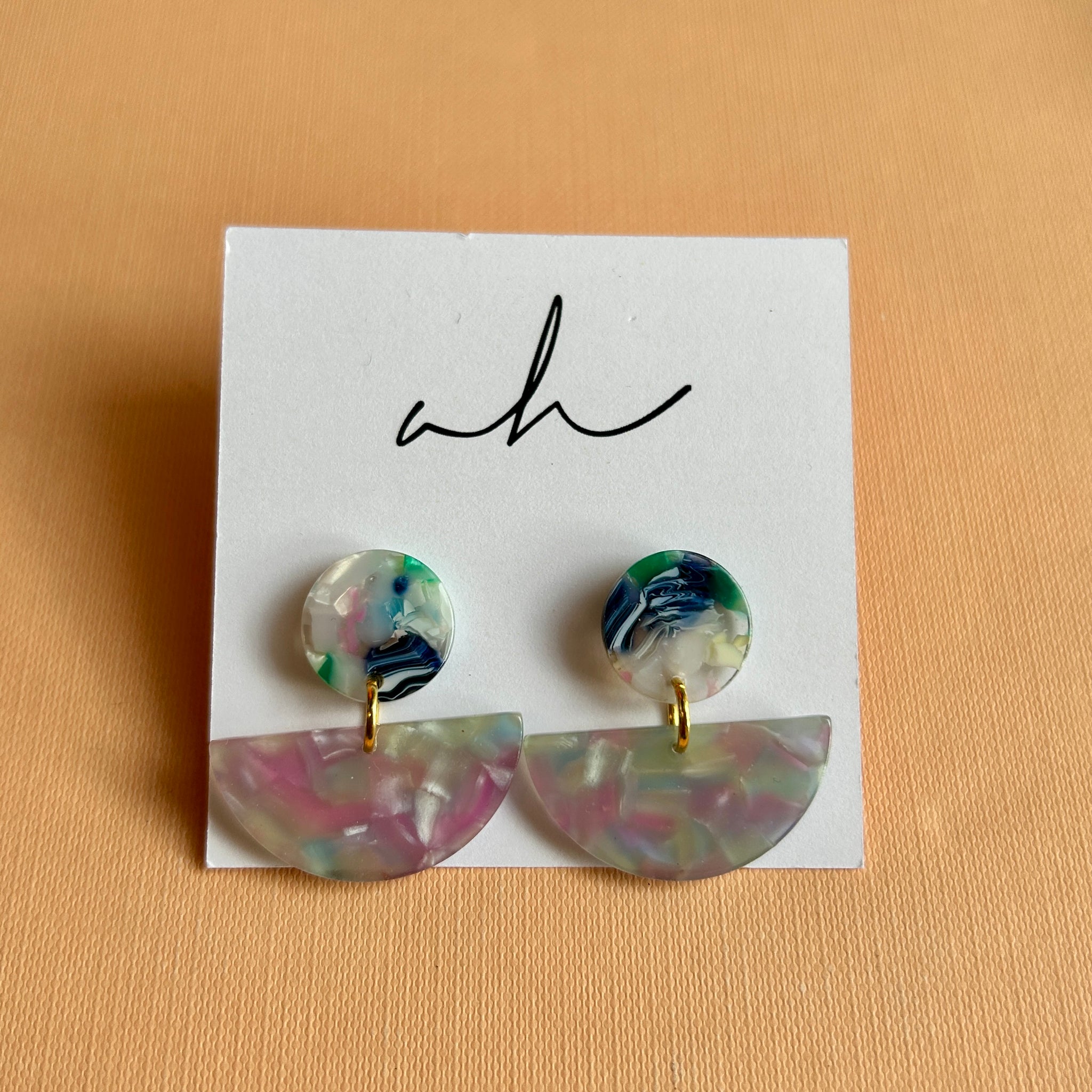 Pastel Half Moon Earrings | AH Designs