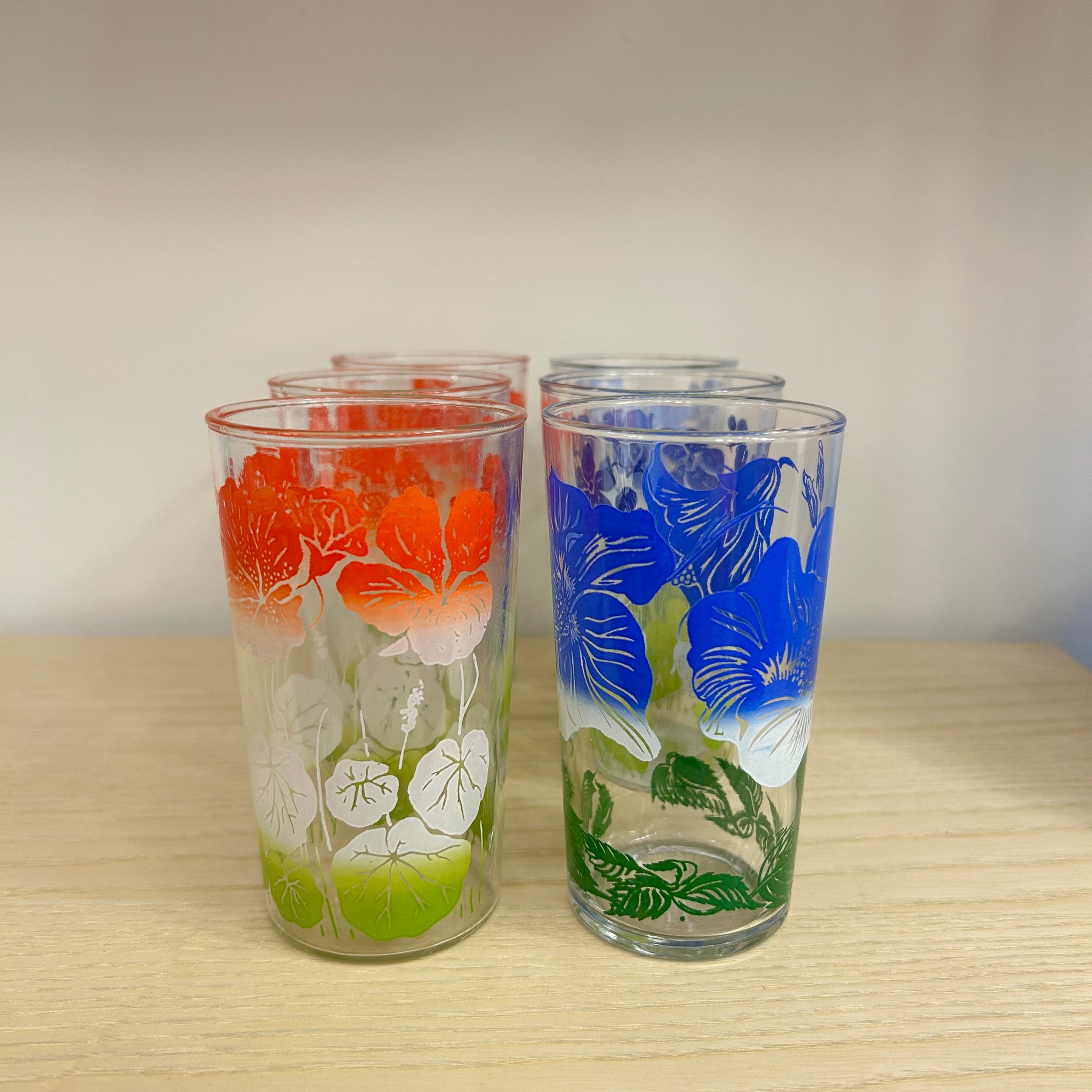 Floral Drinking Glasses (set of 6)