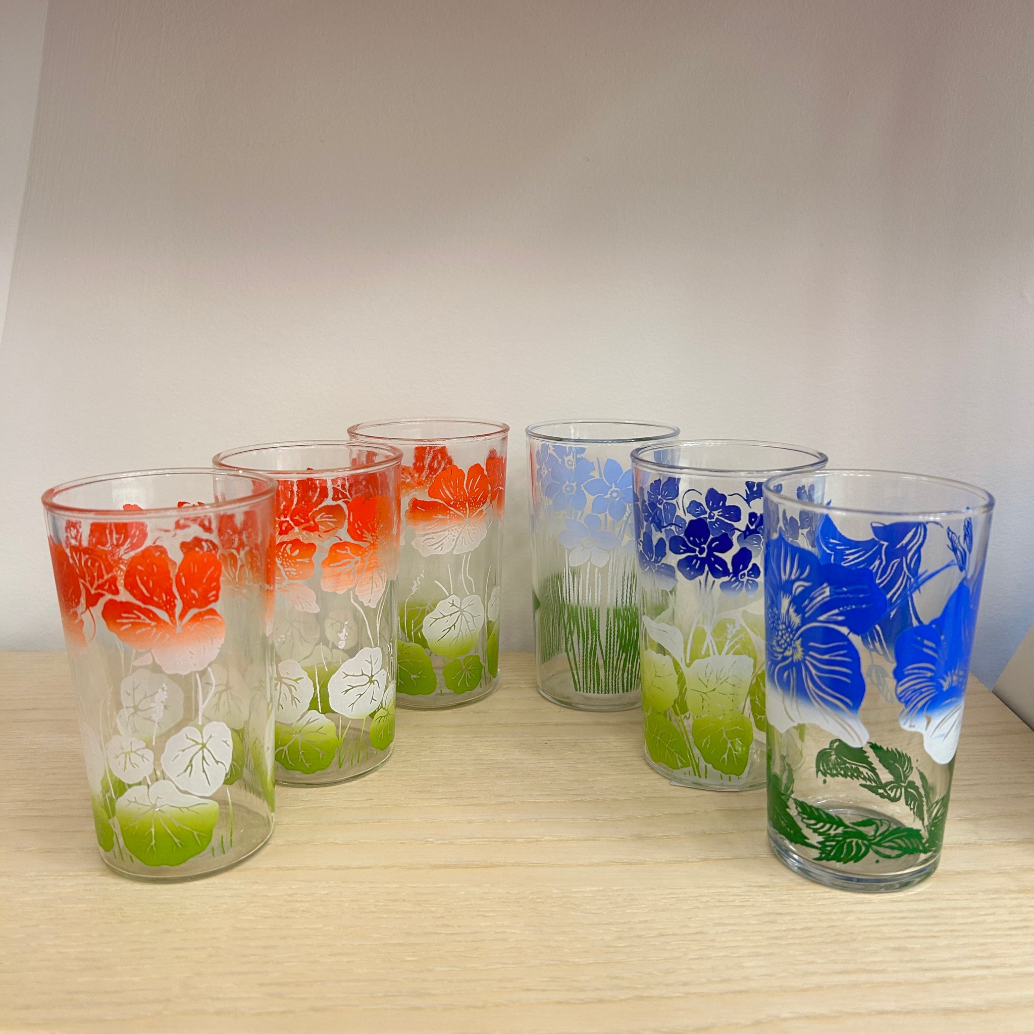 Floral Drinking Glasses (set of 6)