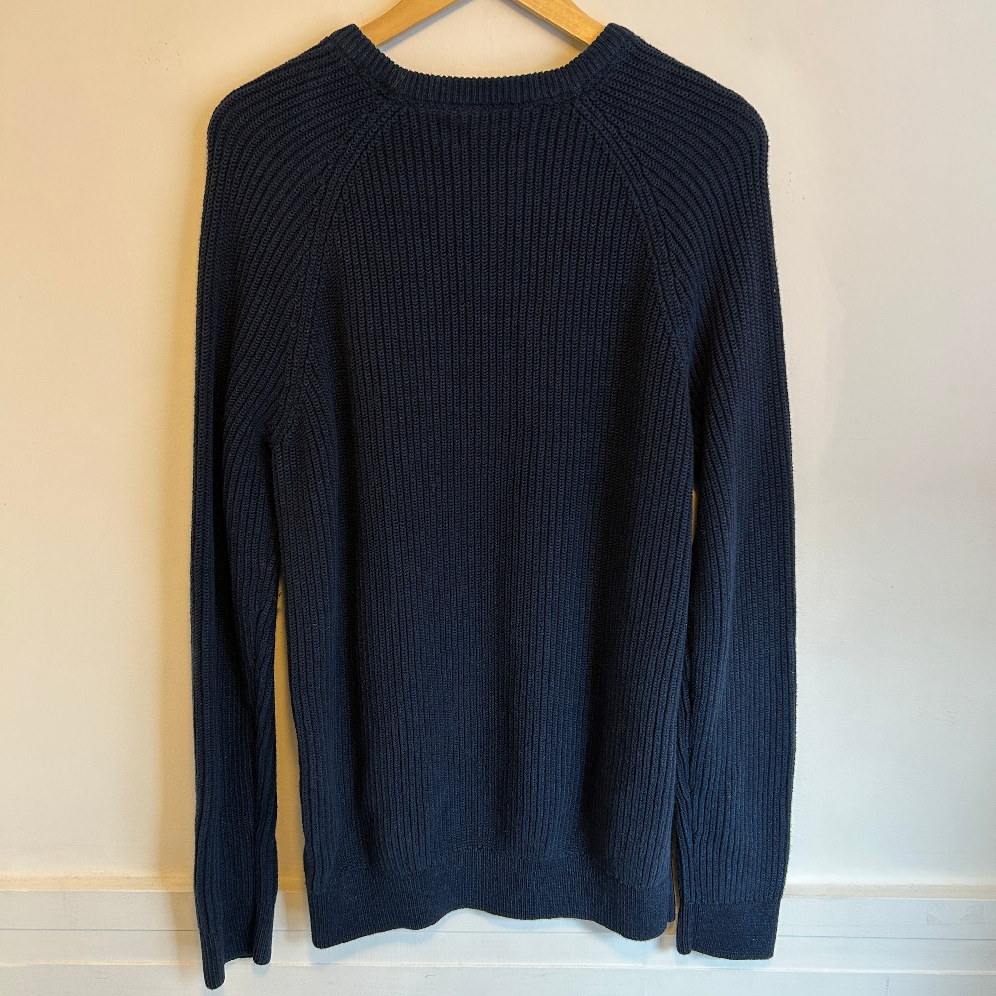 Navy Cord Knit Sweater | M