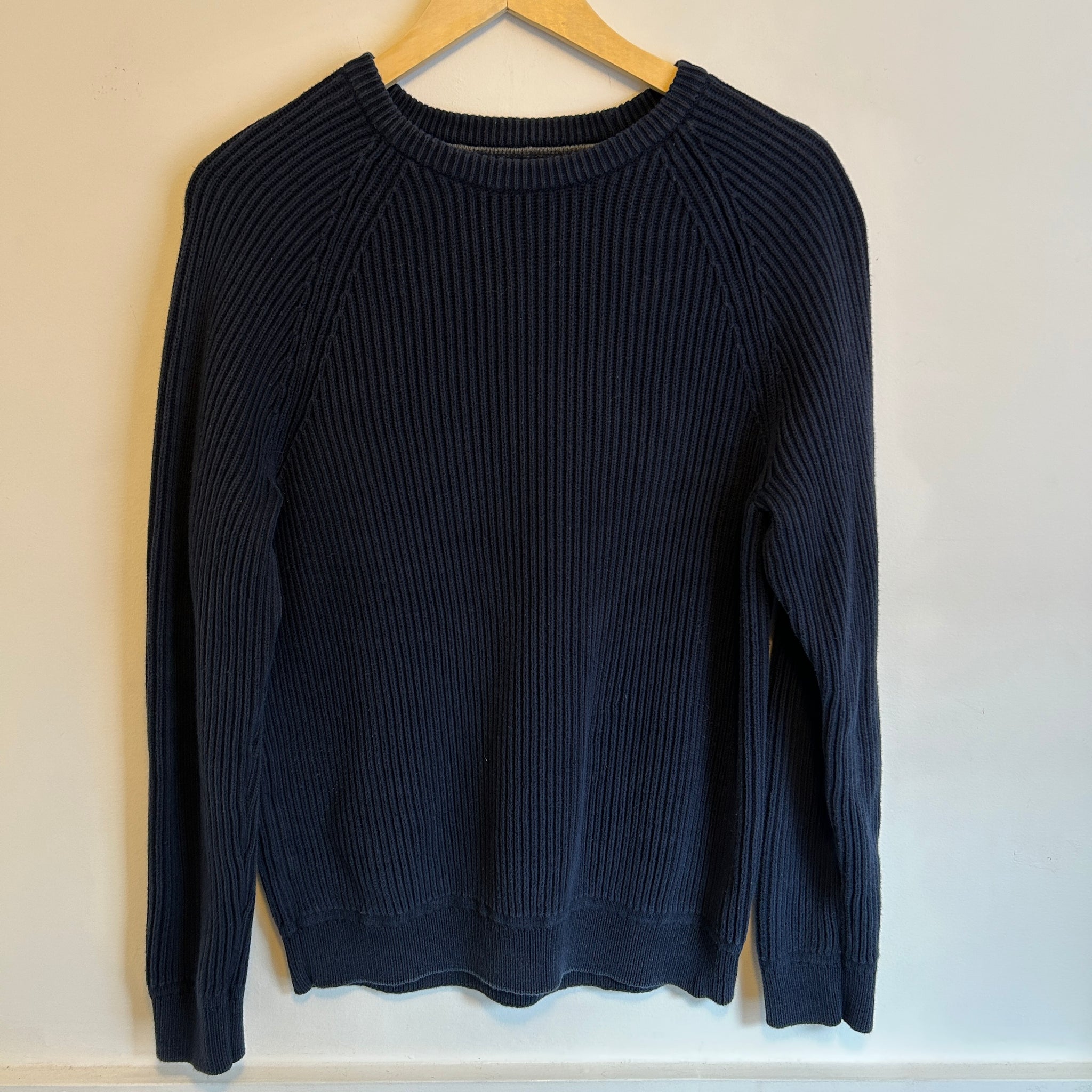 Navy Cord Knit Sweater | M