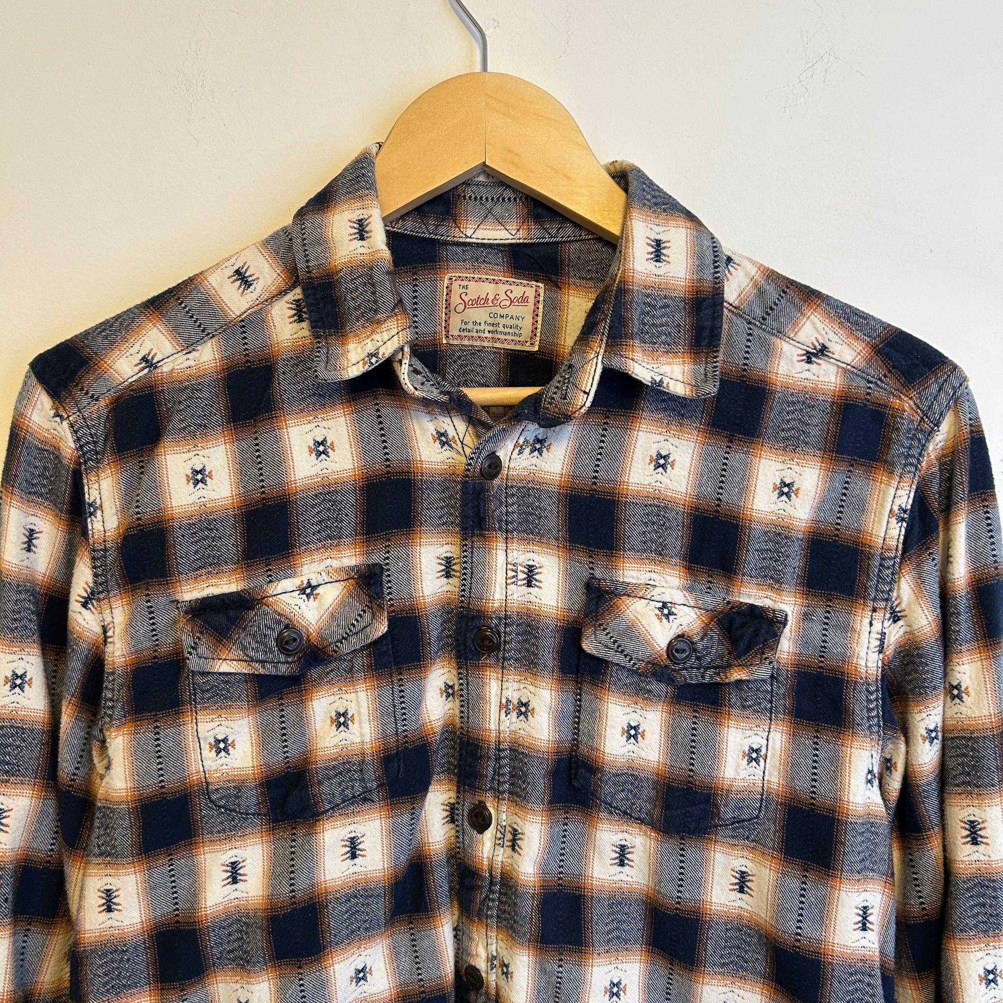 Navy & Orange Plaid | M