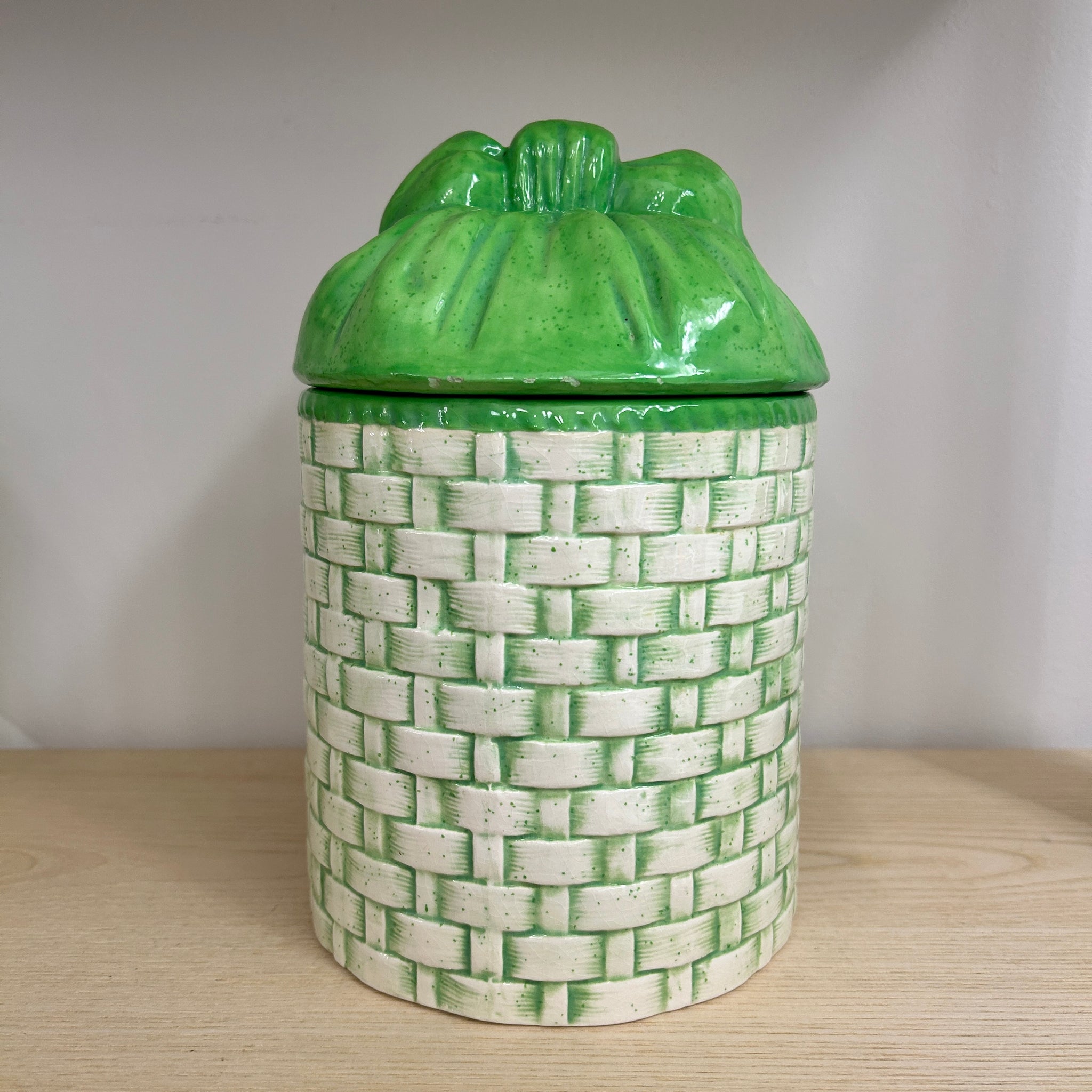 Green "Basket" Ceramic Jars