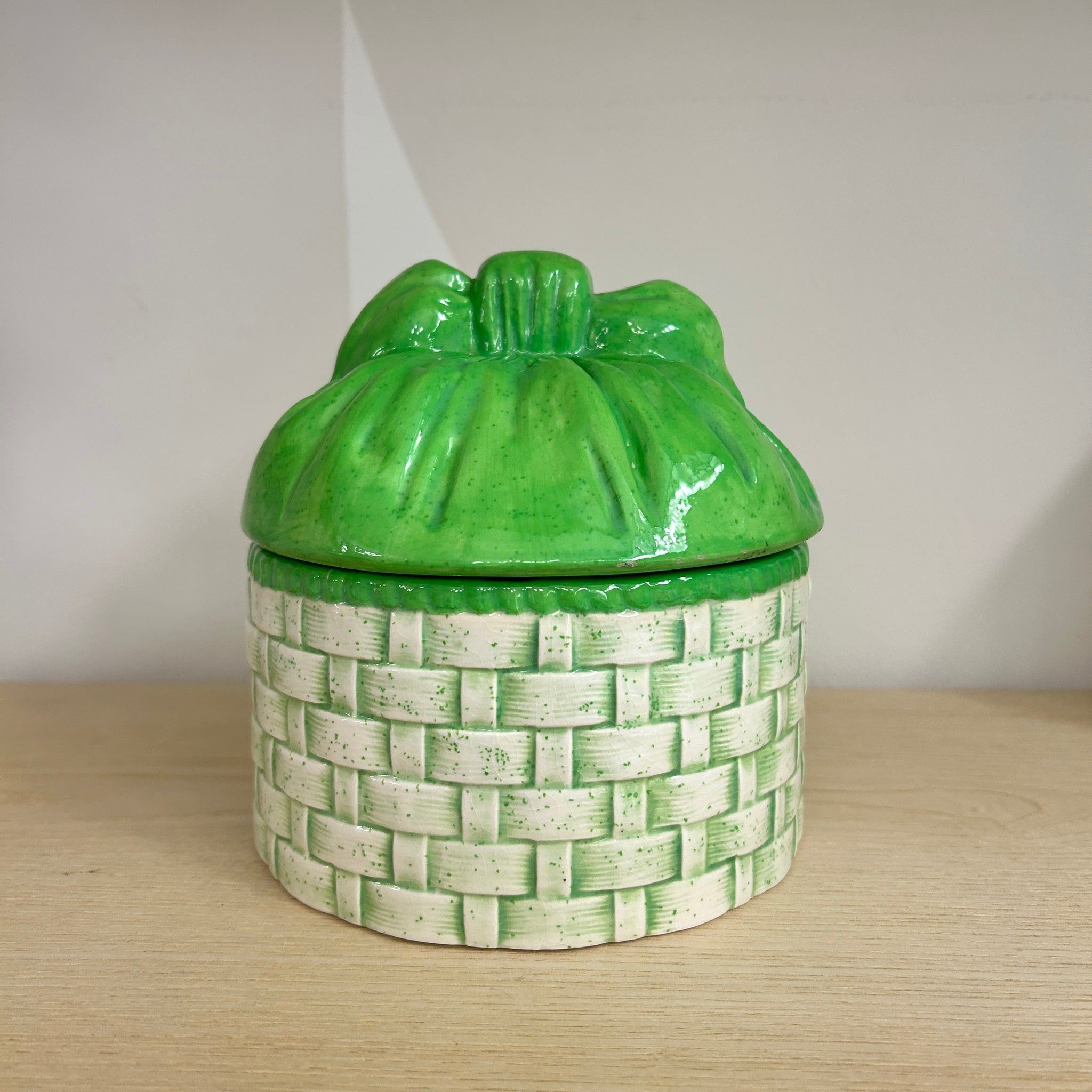 Green "Basket" Ceramic Jars