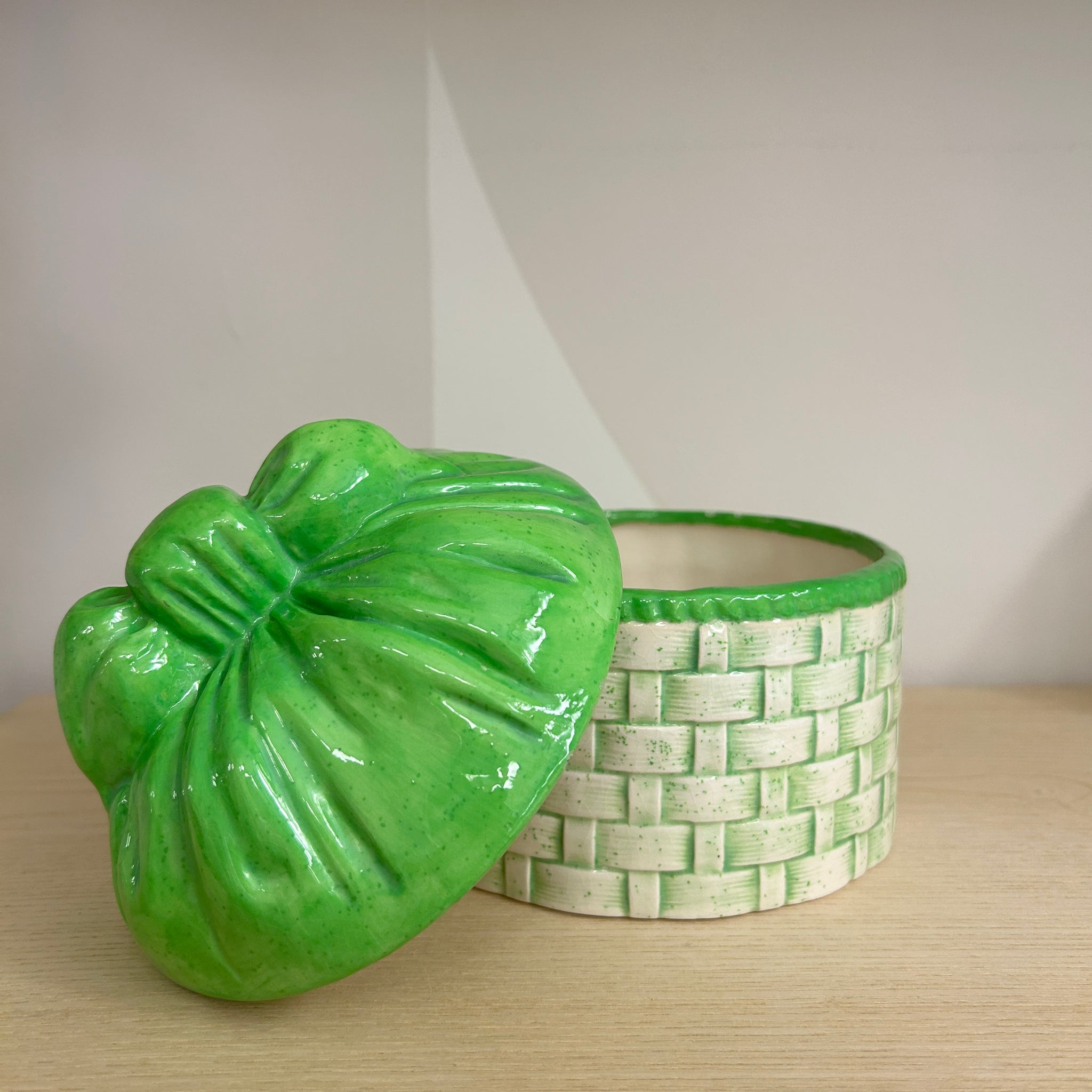 Green "Basket" Ceramic Jars