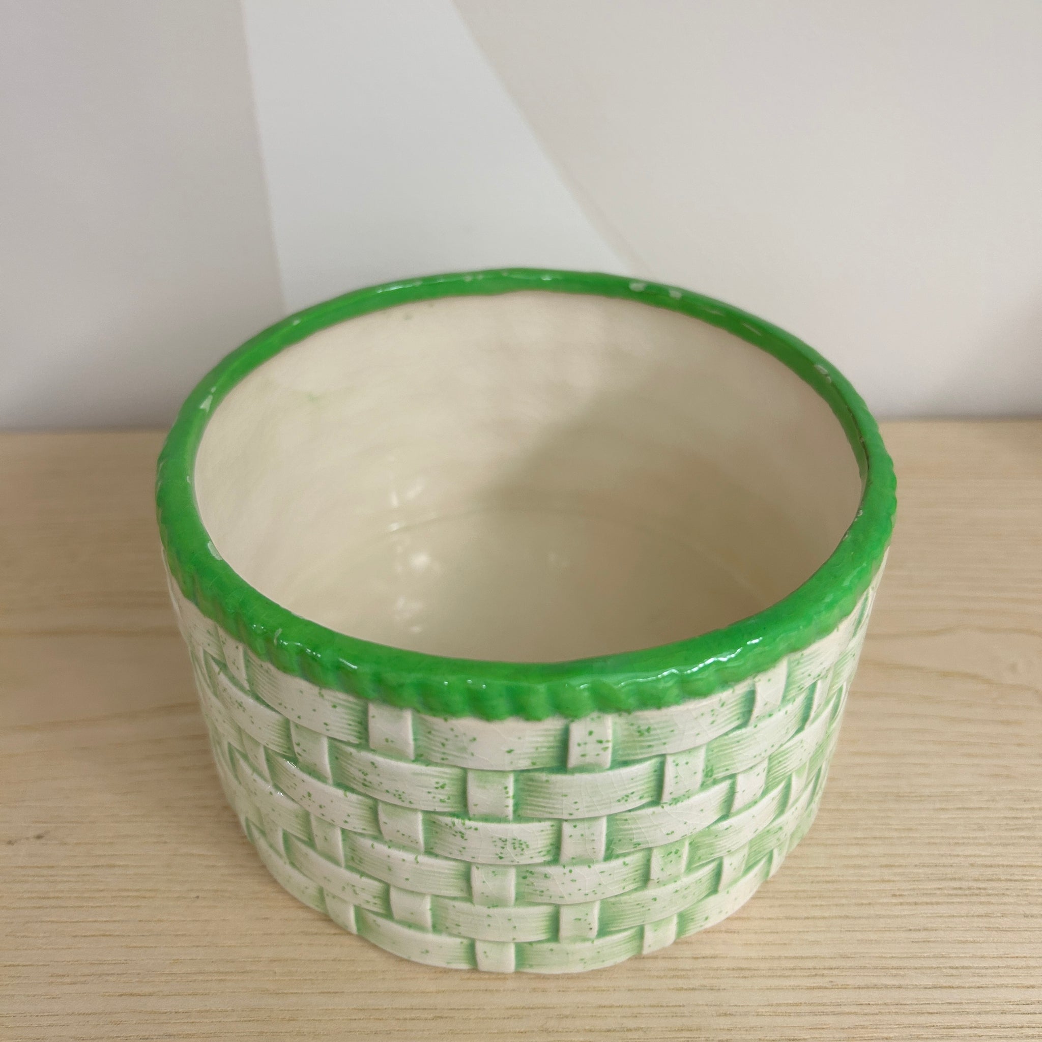 Green "Basket" Ceramic Jars