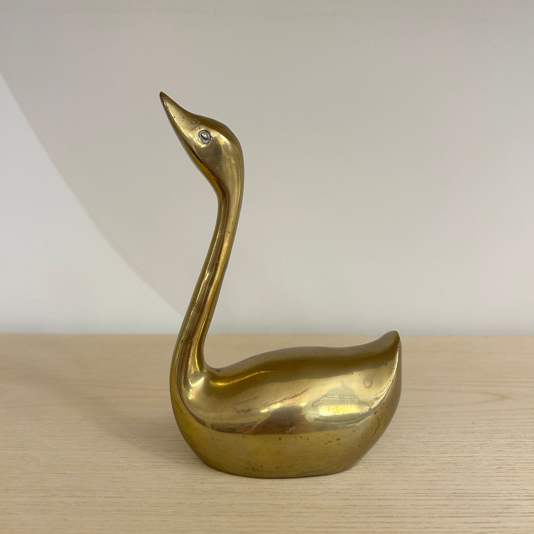 Large Brass Swan