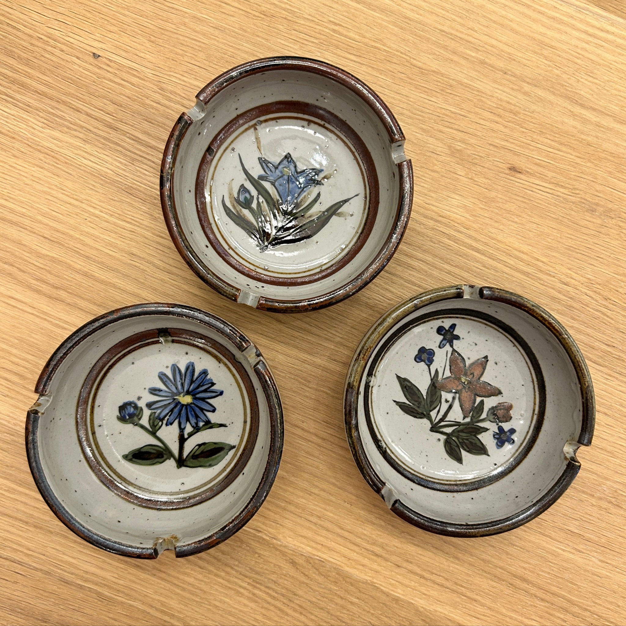 Ceramic Floral Ashtrays