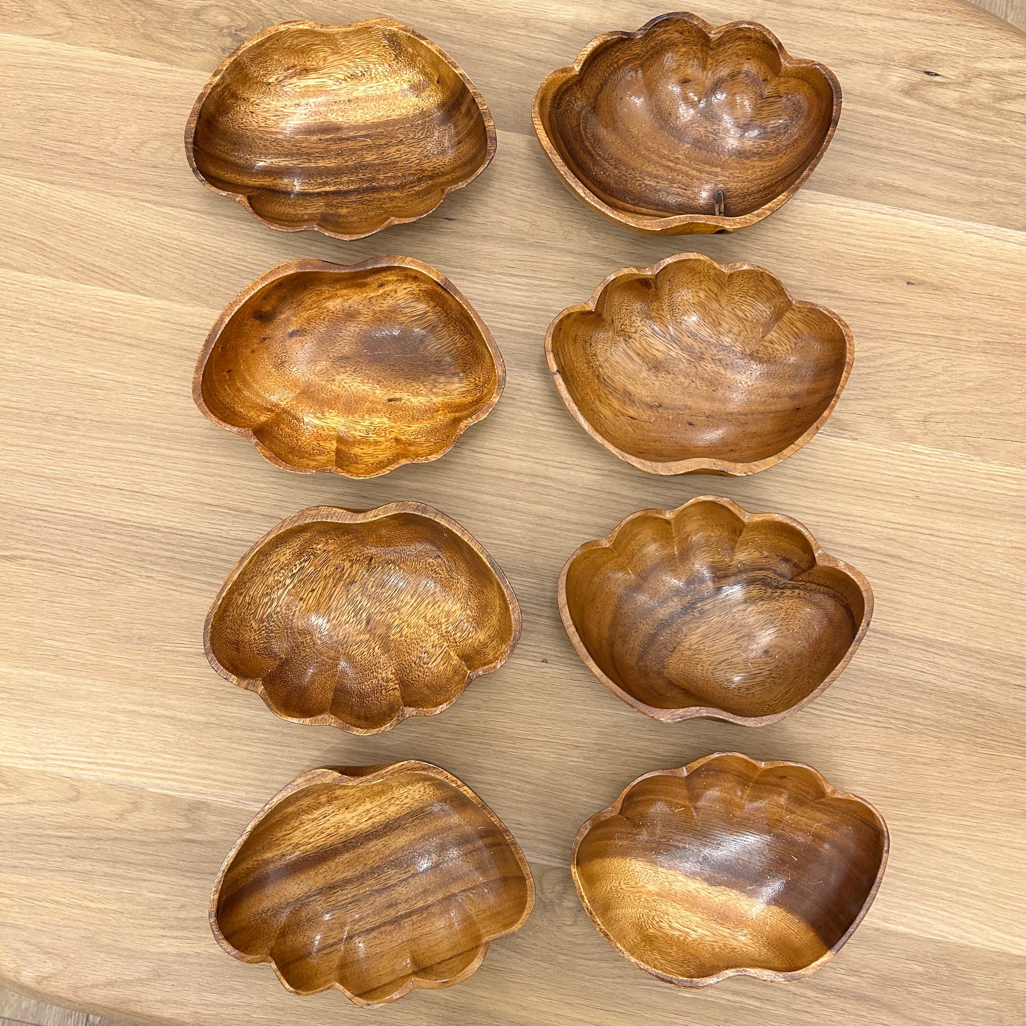 Wooden Shell Bowls | Set of 8