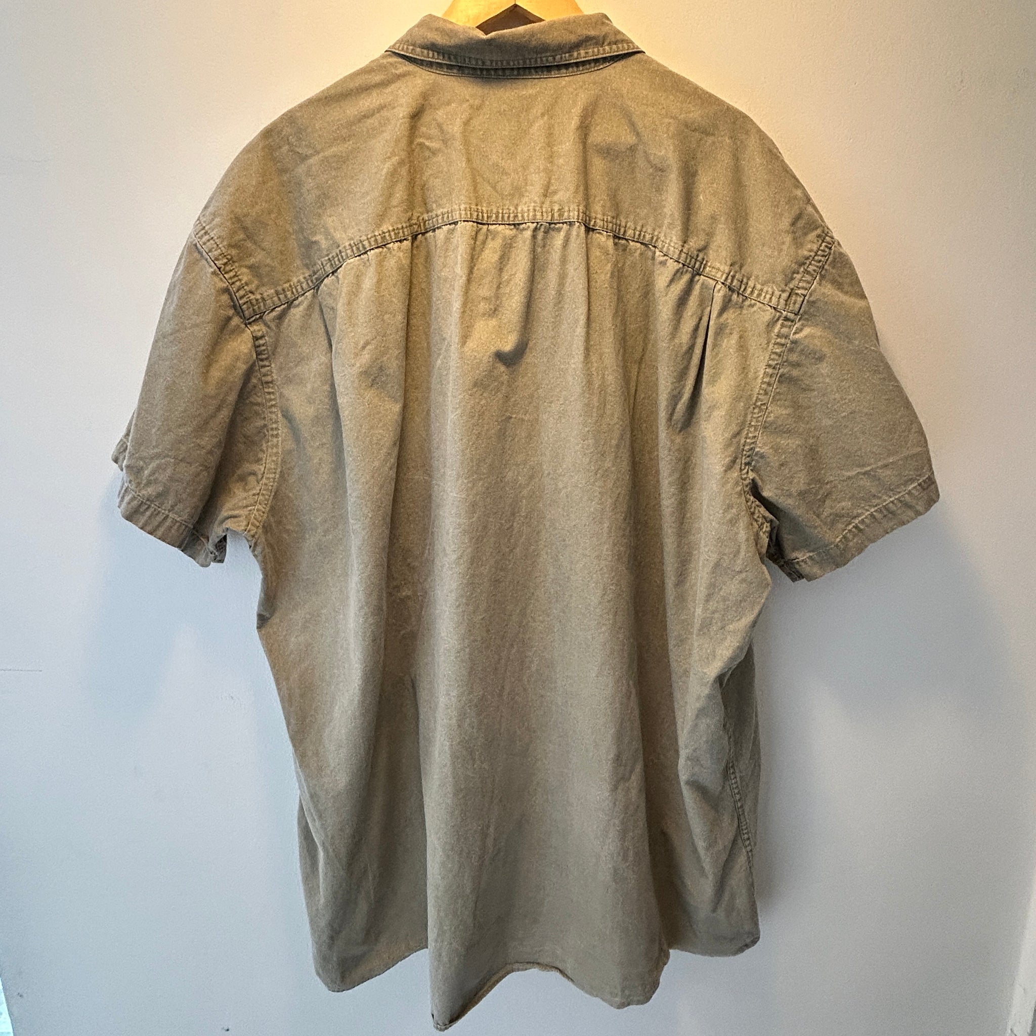 Washed Beige Button Up | 5XL