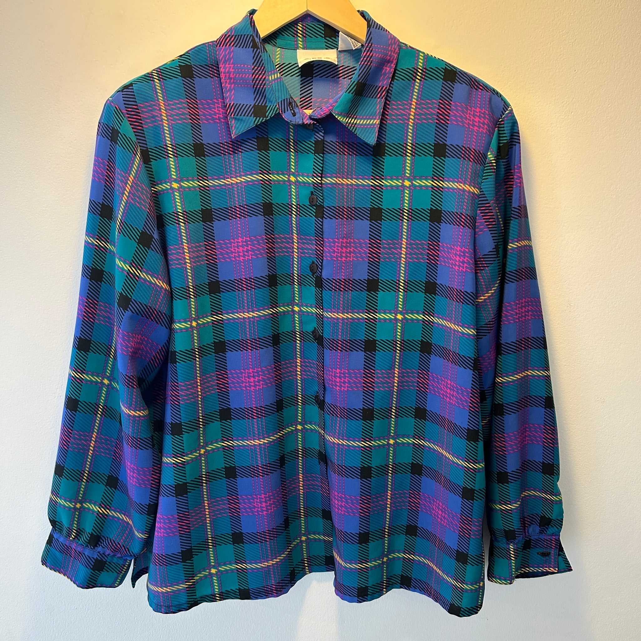 80's Plaid Button Up | L