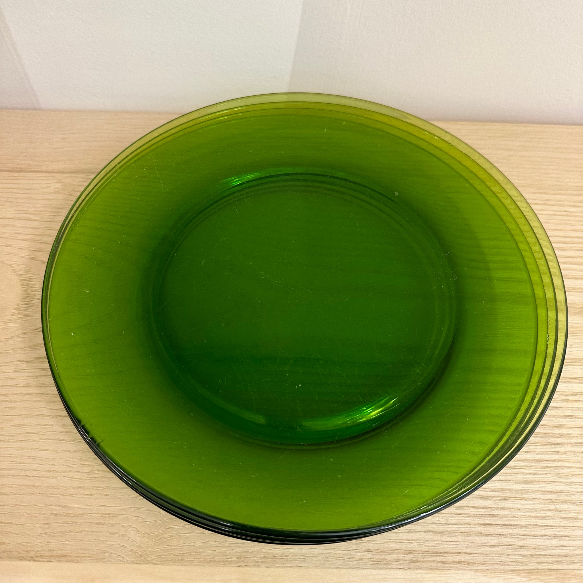 Green Glass Plates (set of 4)