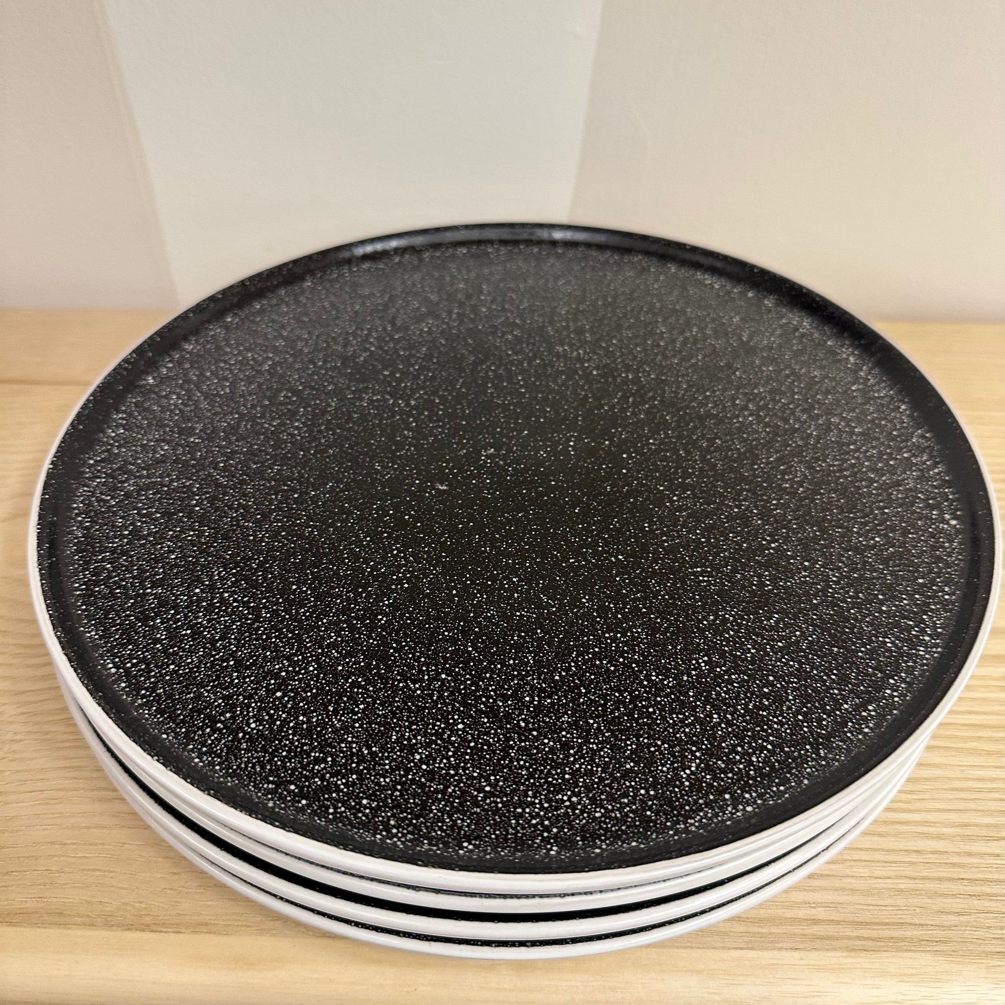 Black Speckle Ceramic Plates - Large (as-is, set of 4)