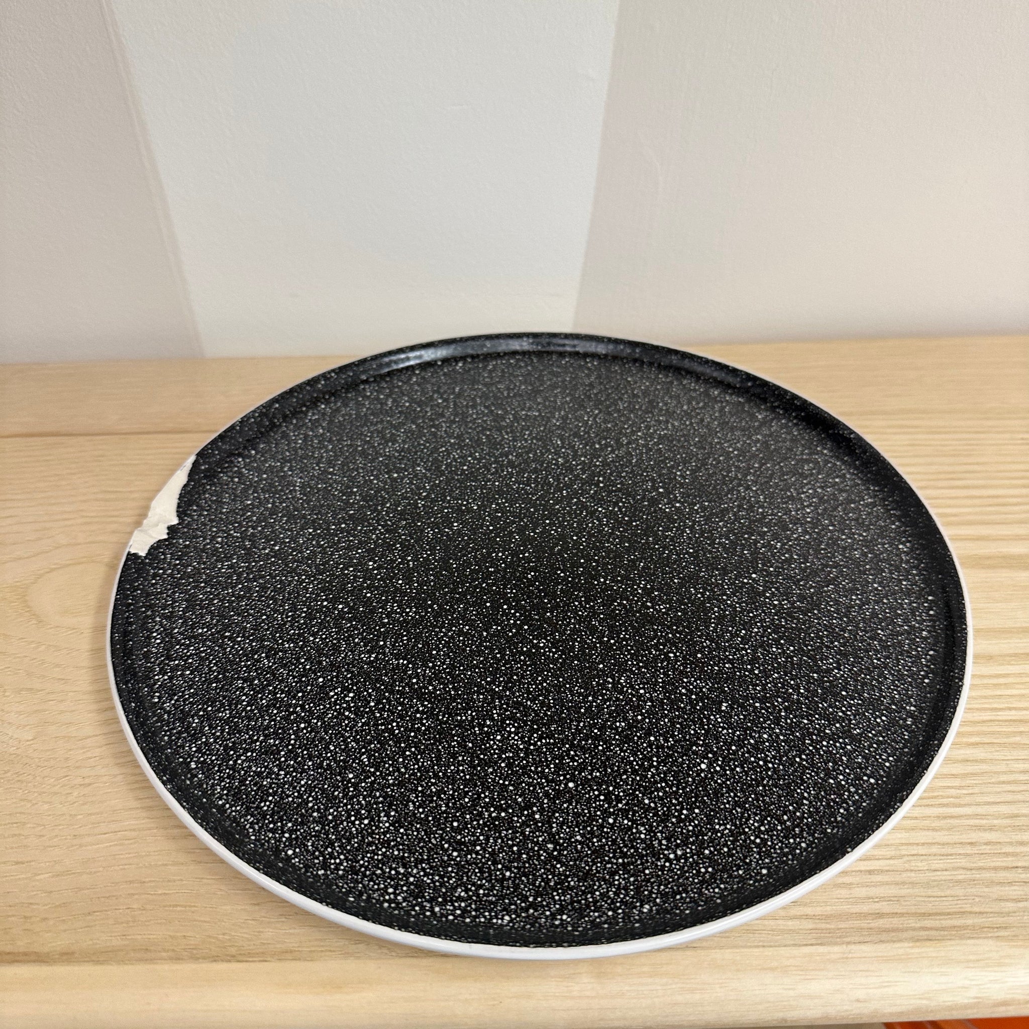 Black Speckle Ceramic Plates - Large (as-is, set of 4)