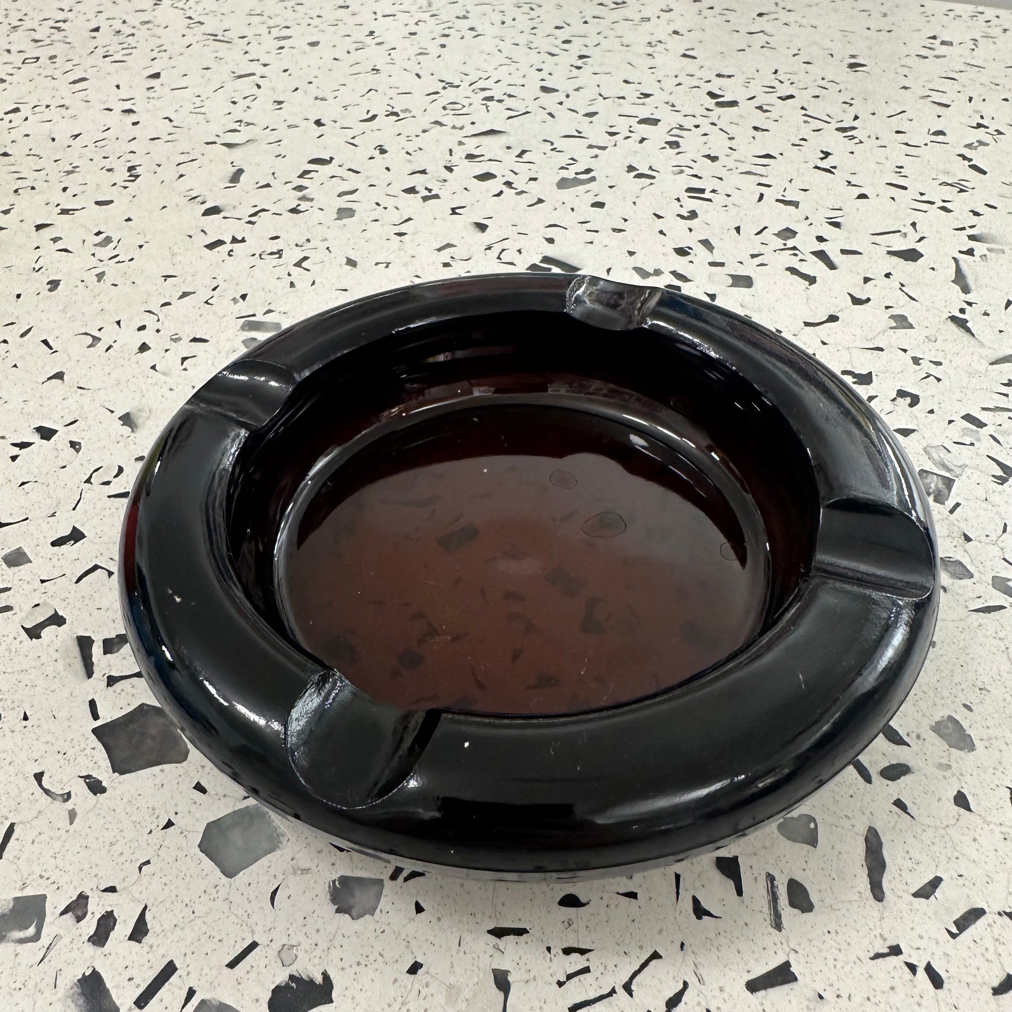 Brown Glass Ashtray | Small