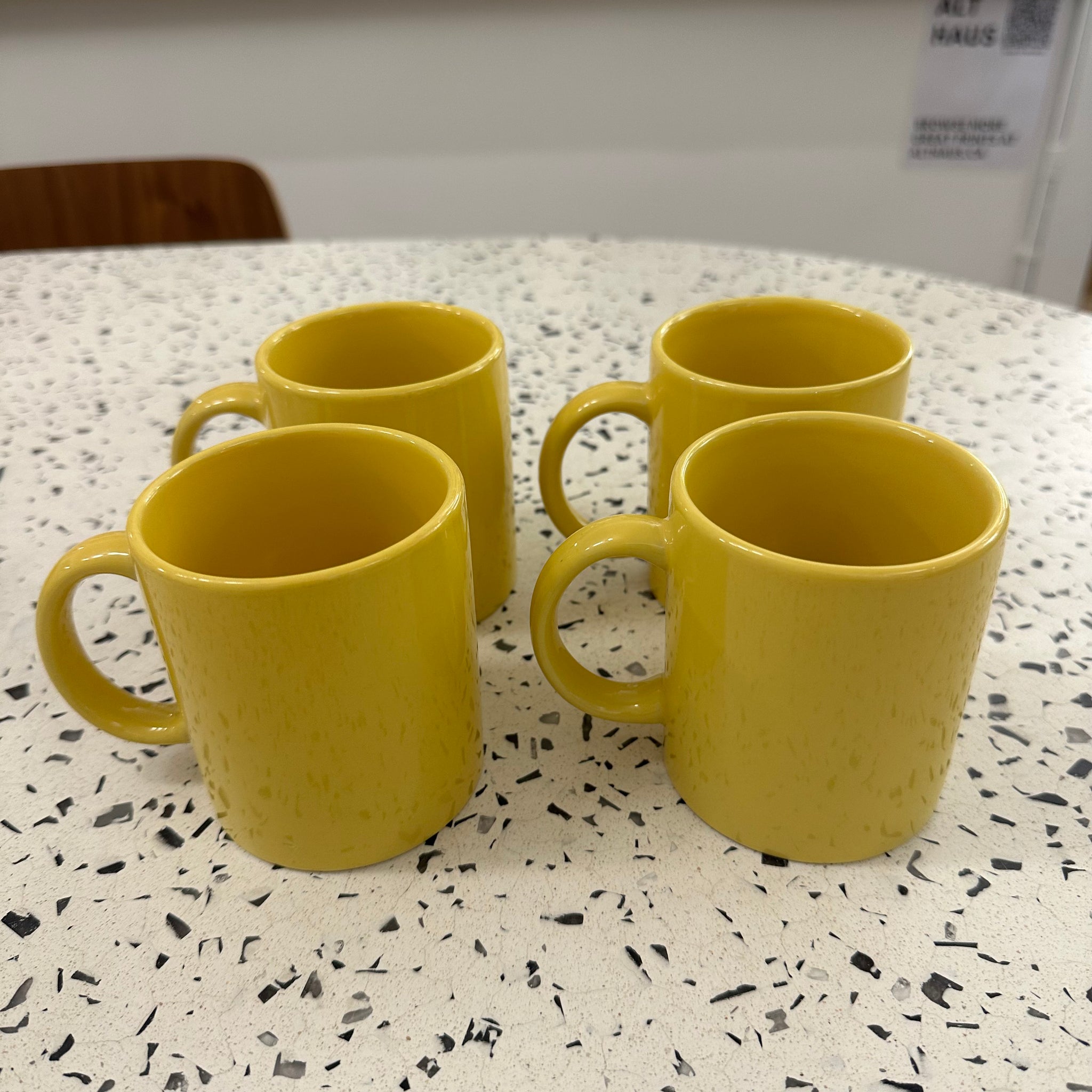 Yellow Ceramic Mugs | Set of 4