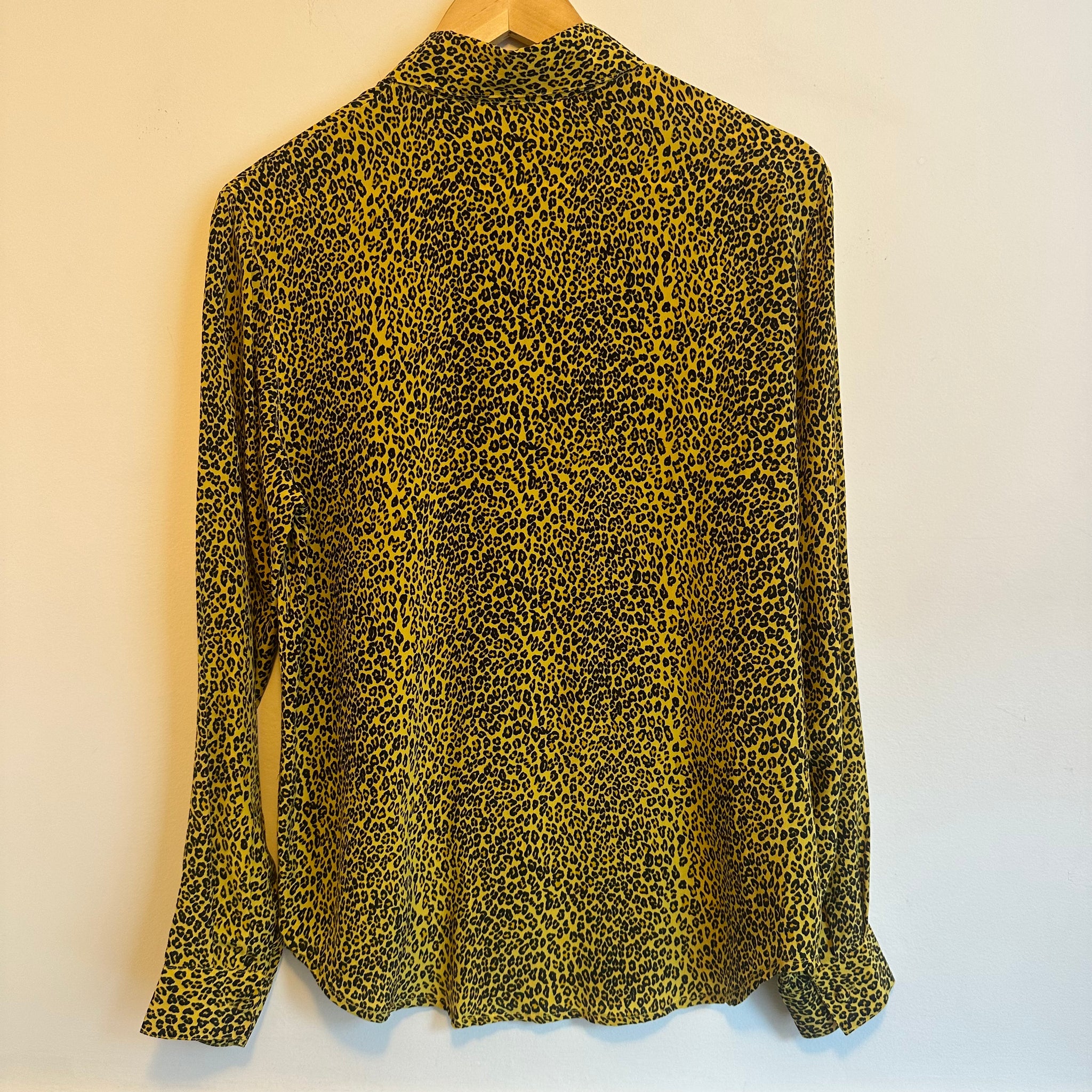 Yellow Cheetah Print Button Up | M