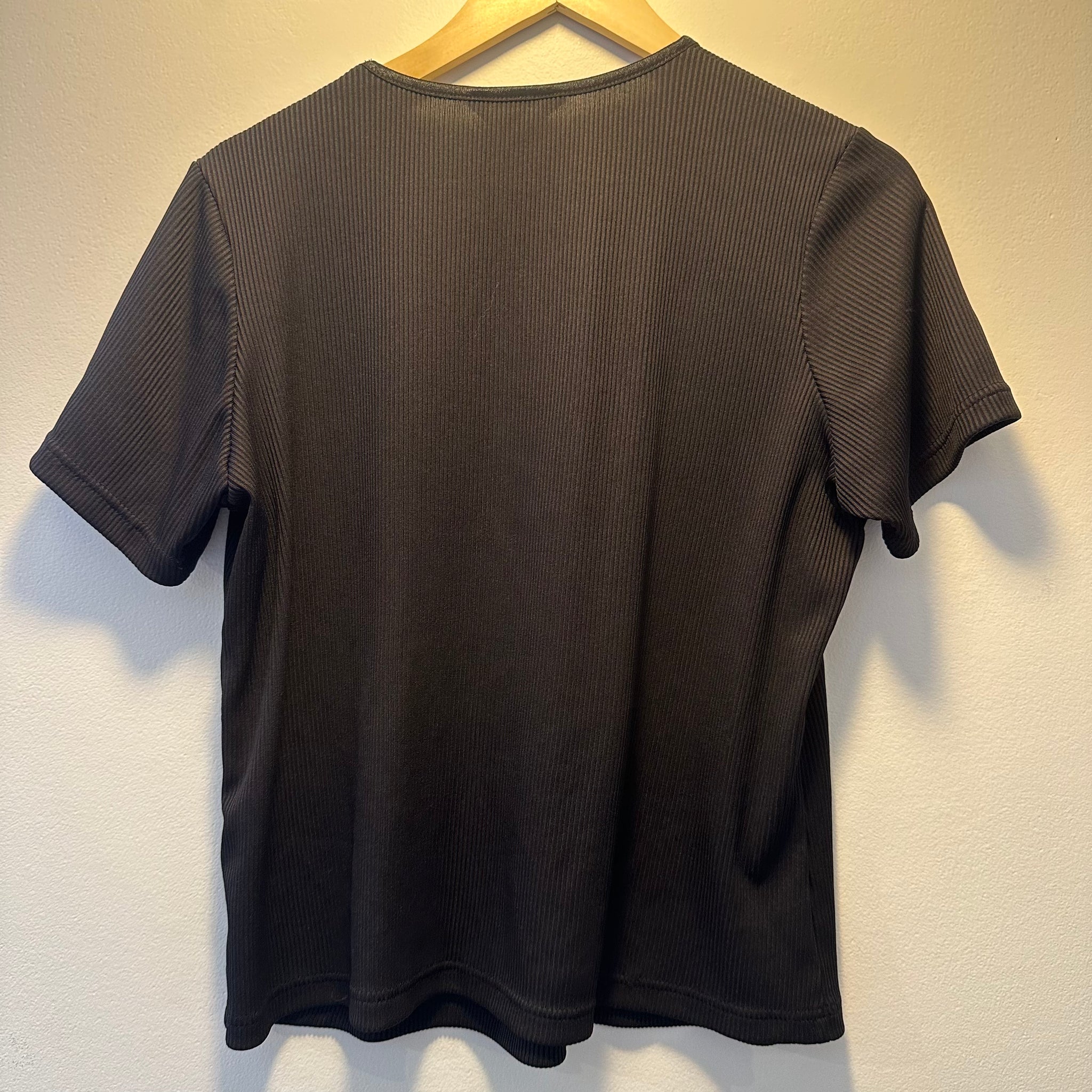 Black Ribbed Tee | S