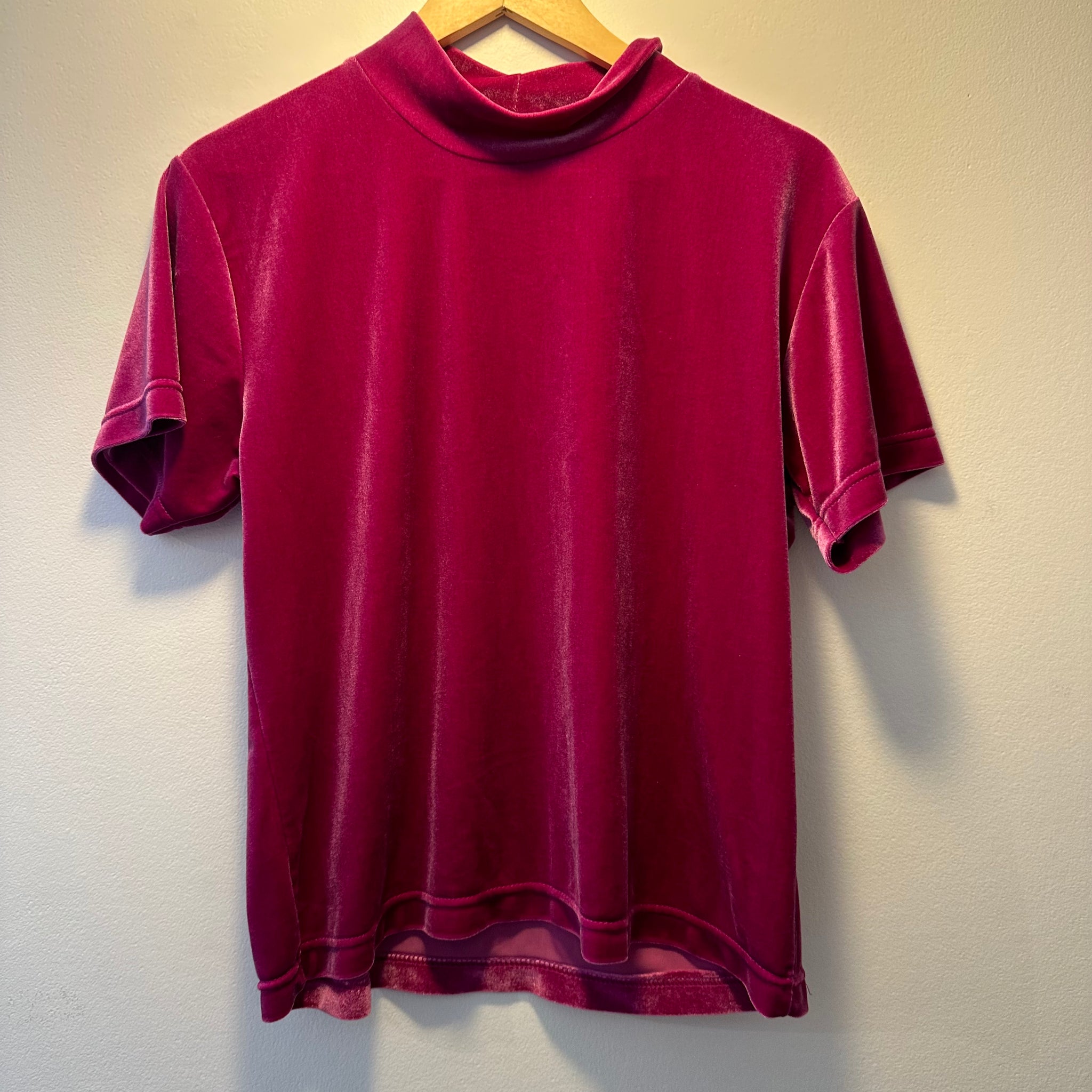 Fuchsia Velvet Tee | M