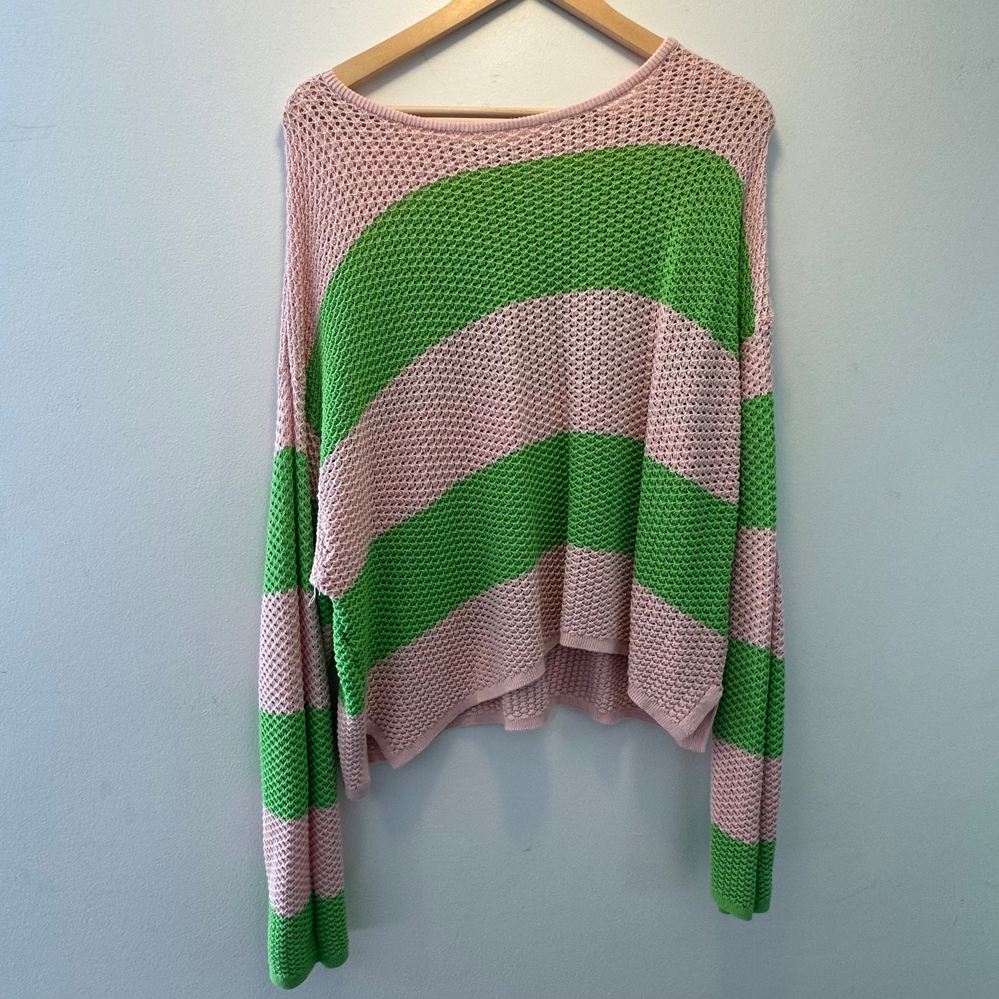 Pink and Green Sweater | XL