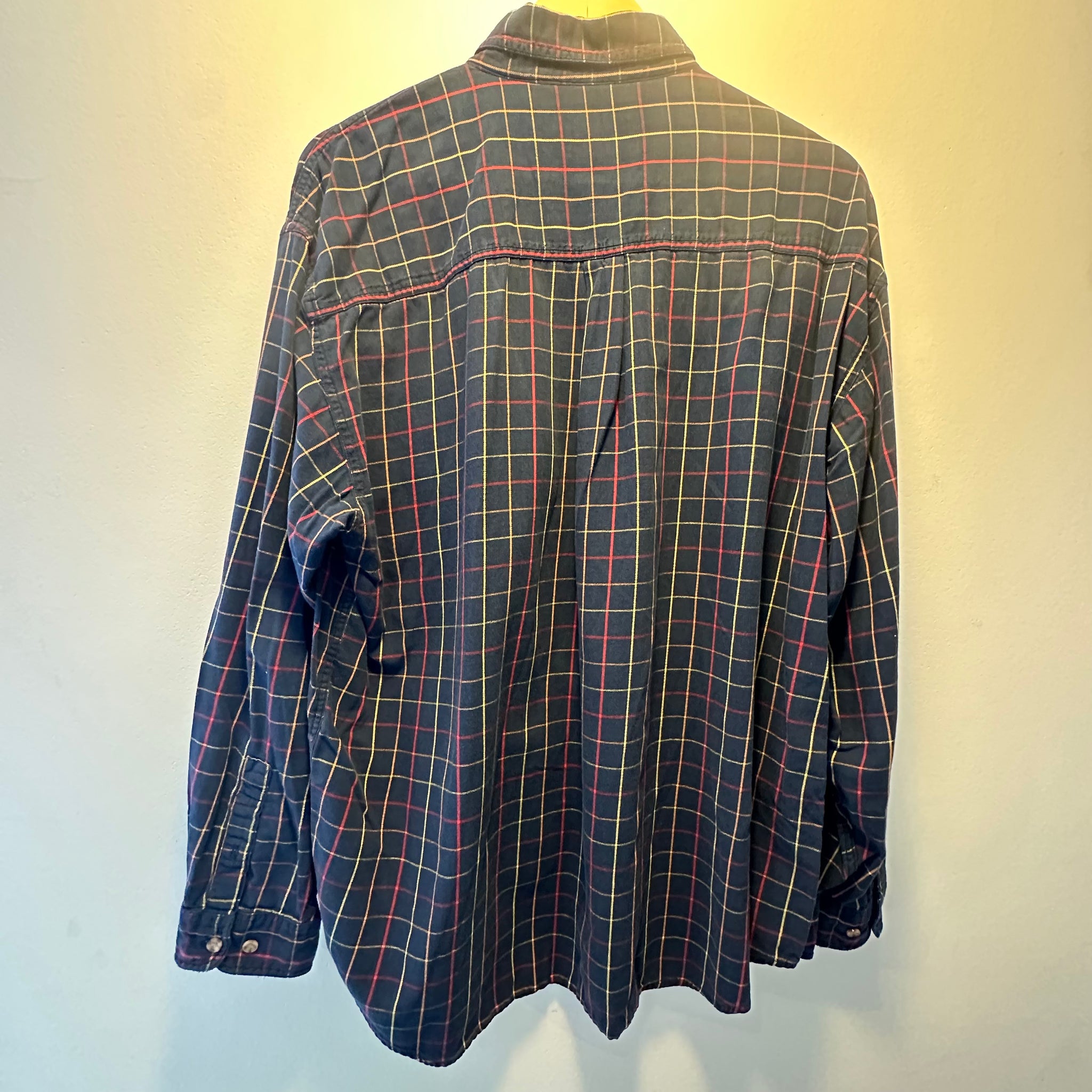 Navy Plaid Button Up | XL