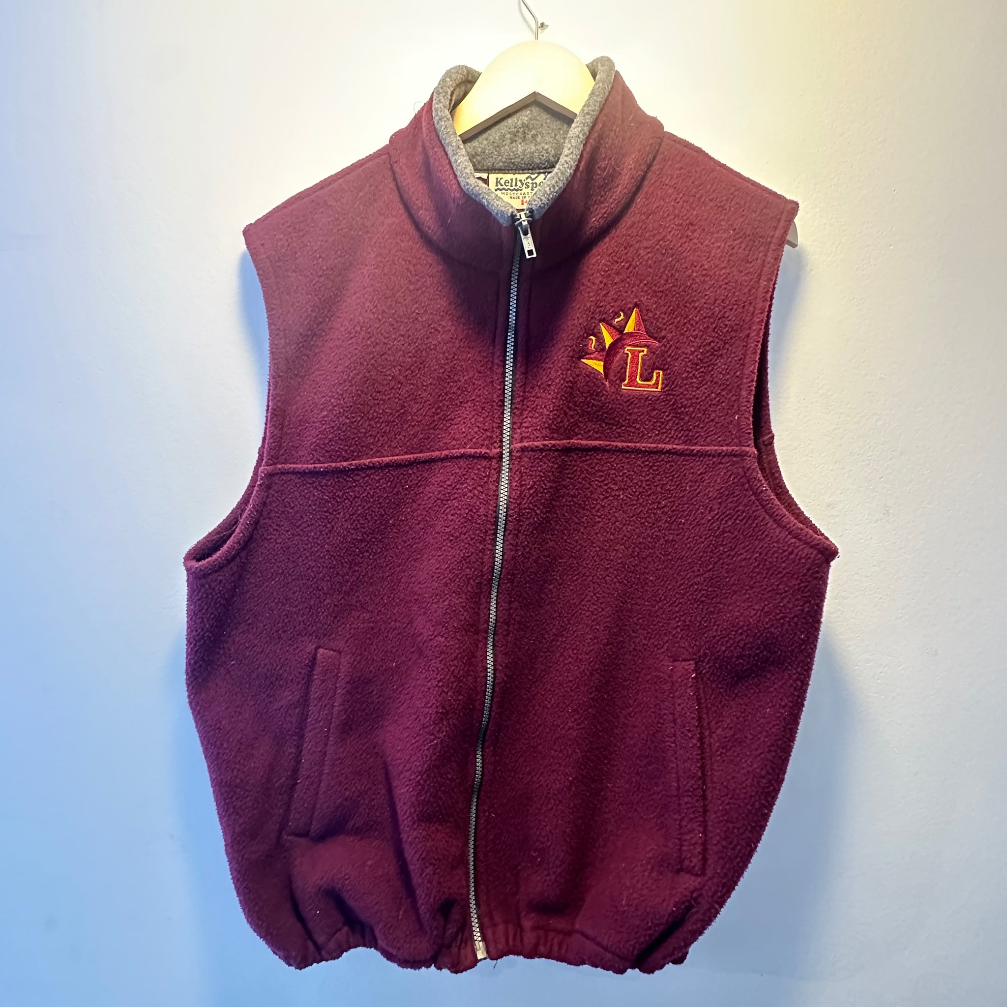 Burgundy Fleece Vest | L