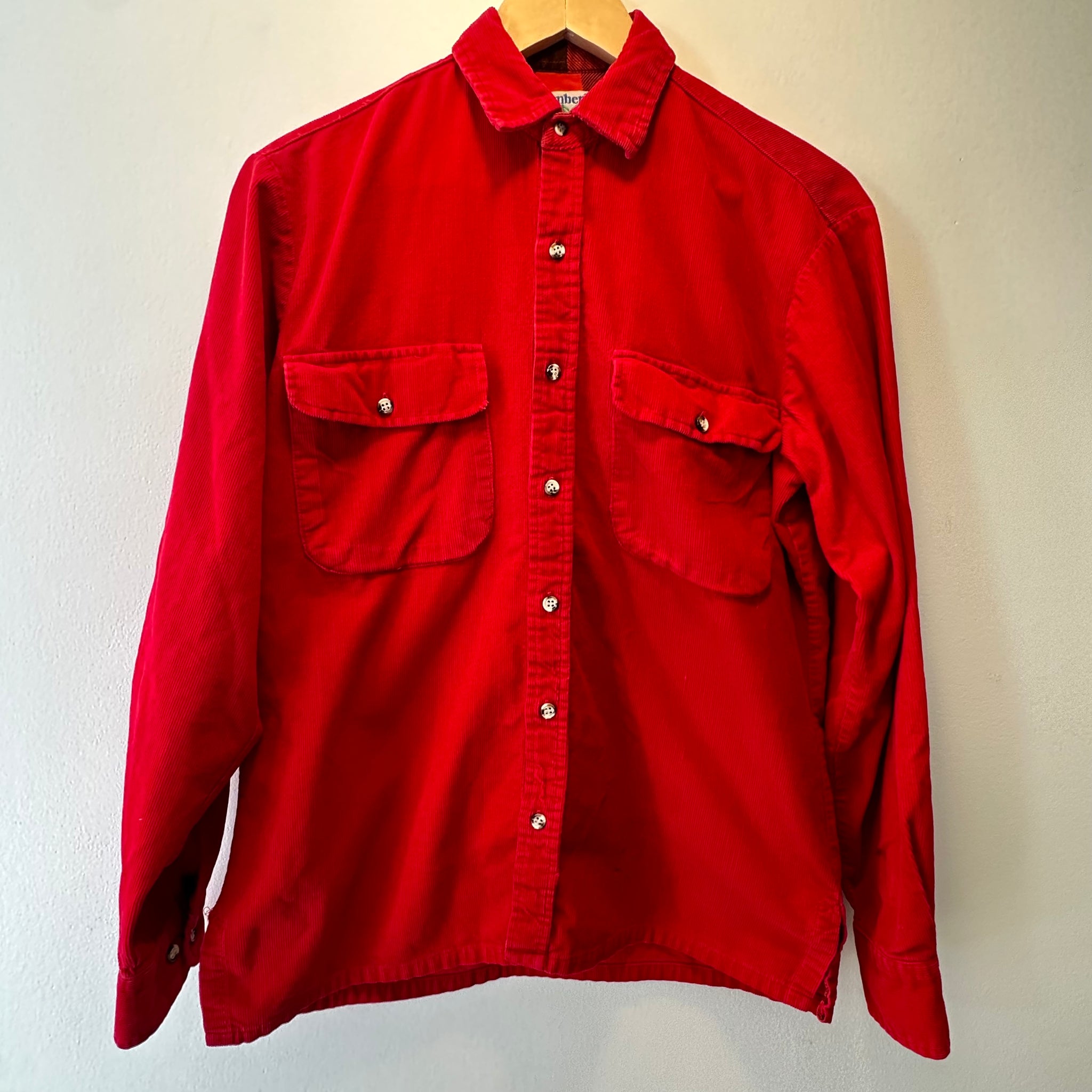 Red Corduroy Button Up | S