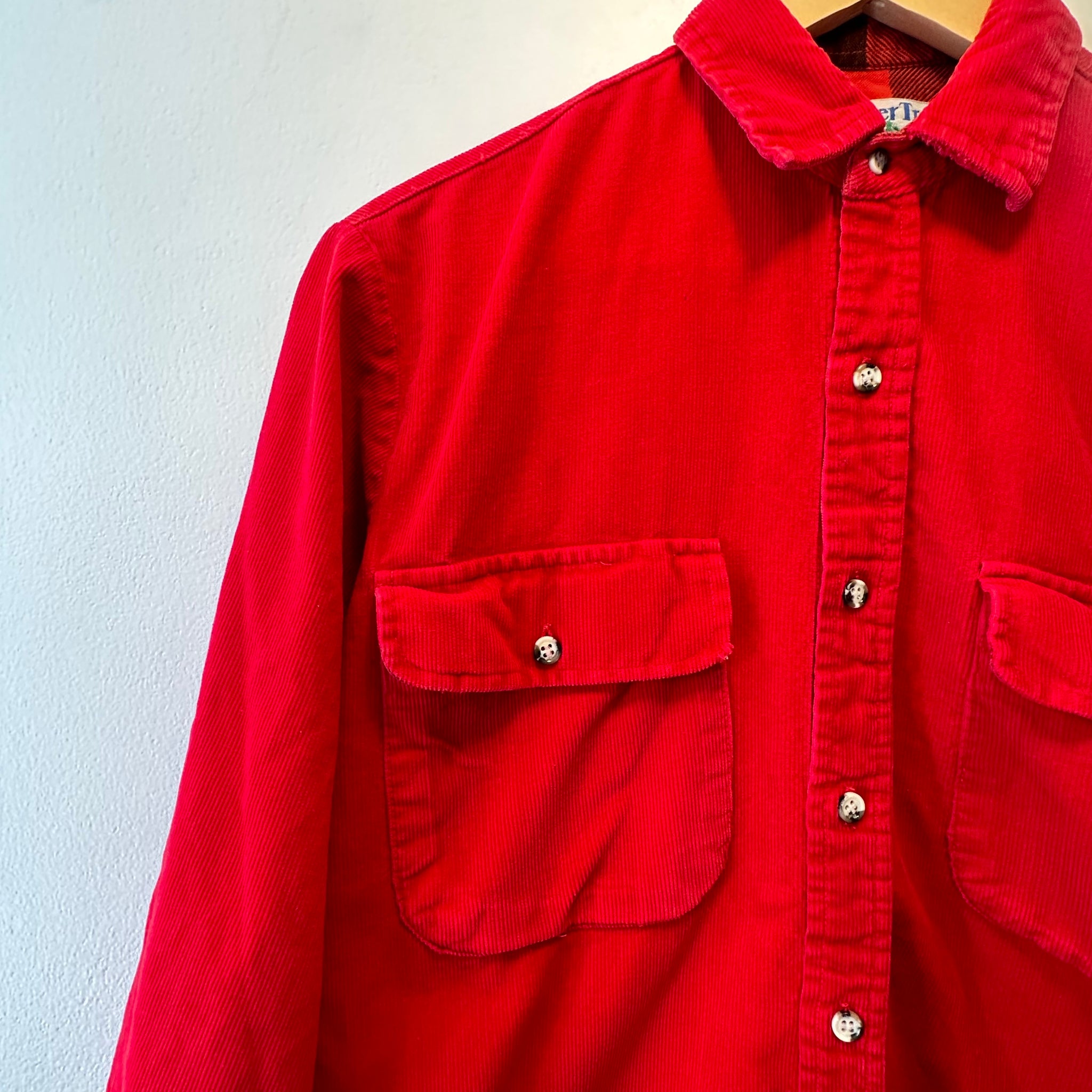 Red Corduroy Button Up | S