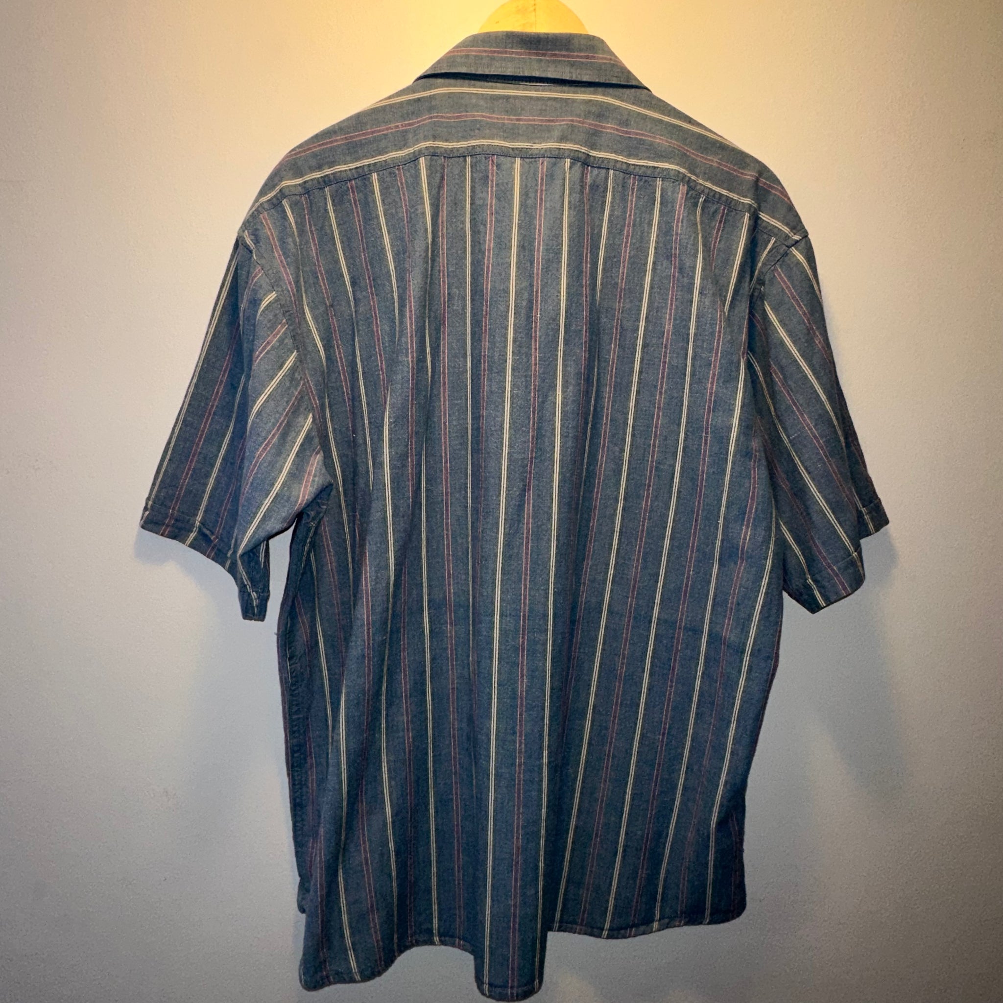 Striped Cotton Button Up | L