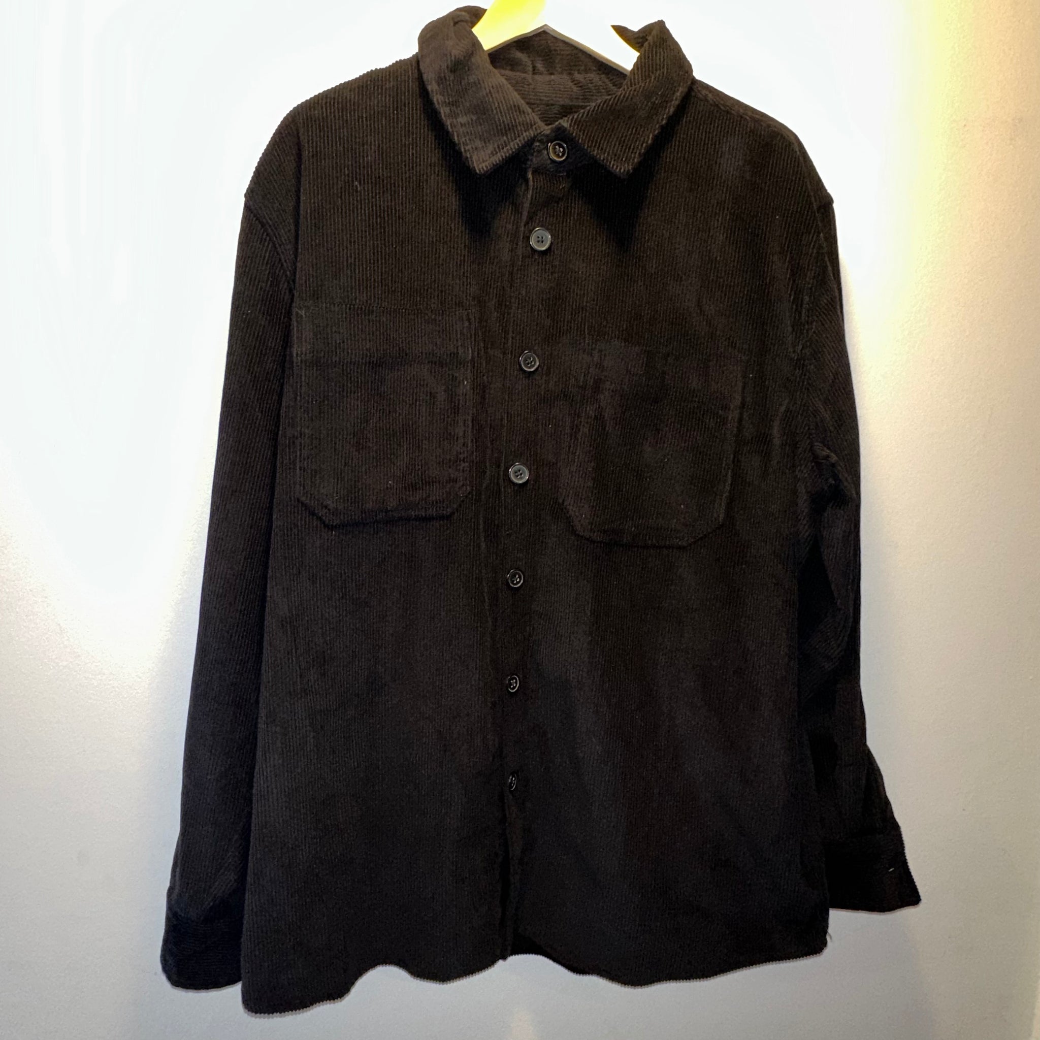 Black Corduroy Button Up | XL