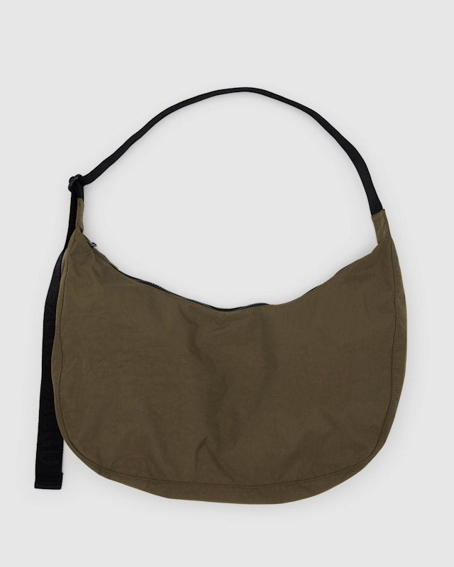 Large Nylon Crescent Bag - Cocoa (37.5" Strap)